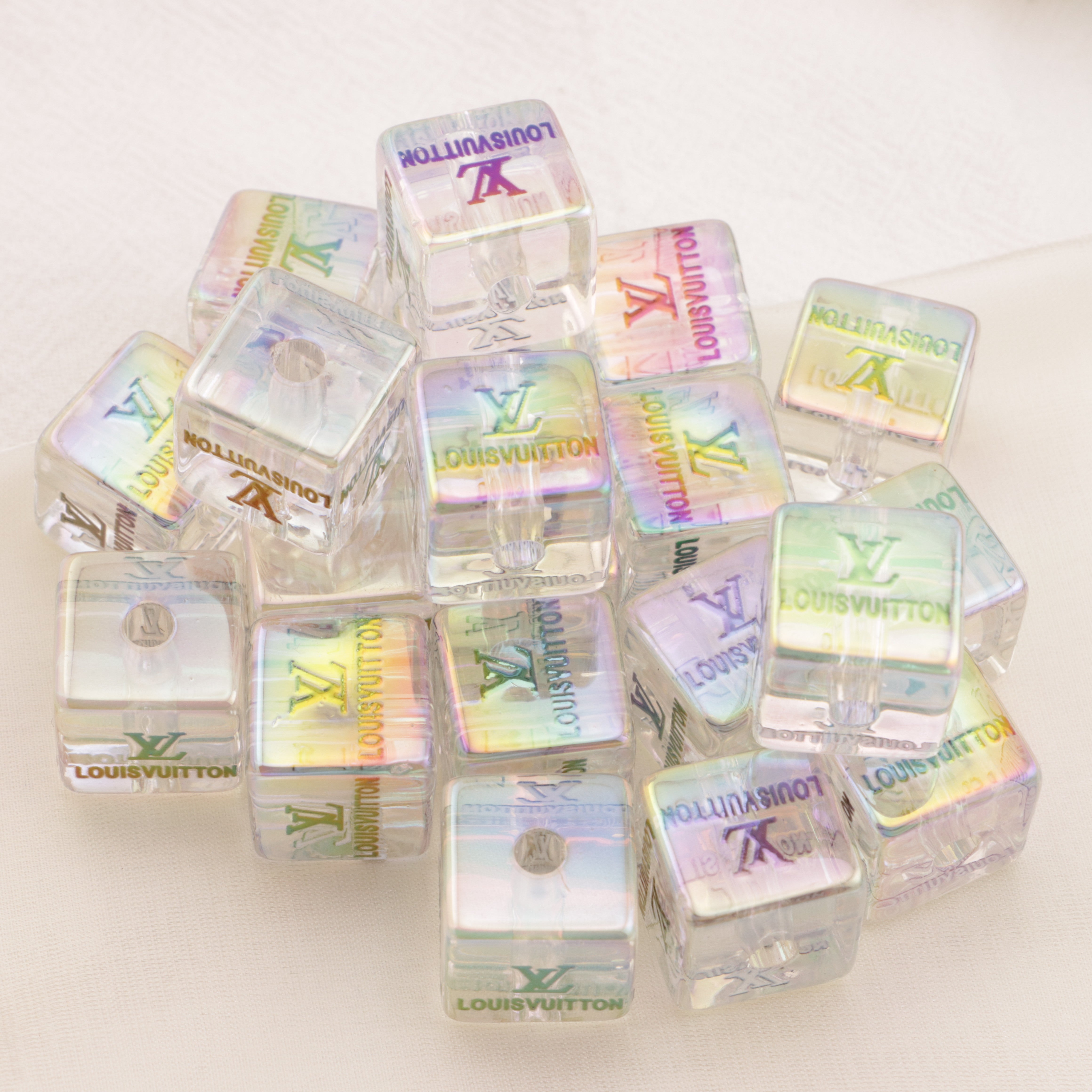 FS6258- 16mm Transparent LV Square Beads Zoe's DIY Shop