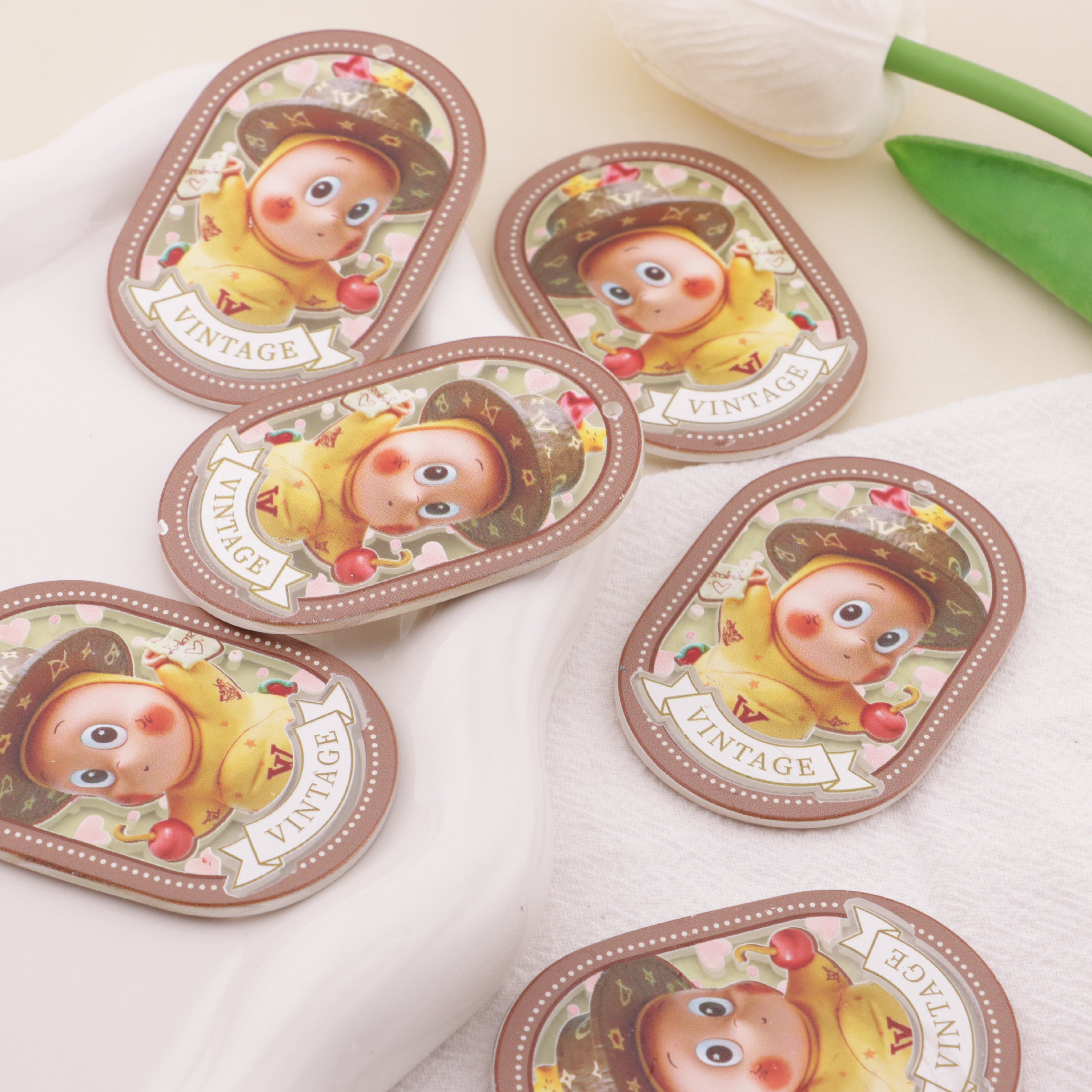 FS6428- About 59×41mm Star Person LV Acrylic Hanging Hole Zoe's DIY Shop