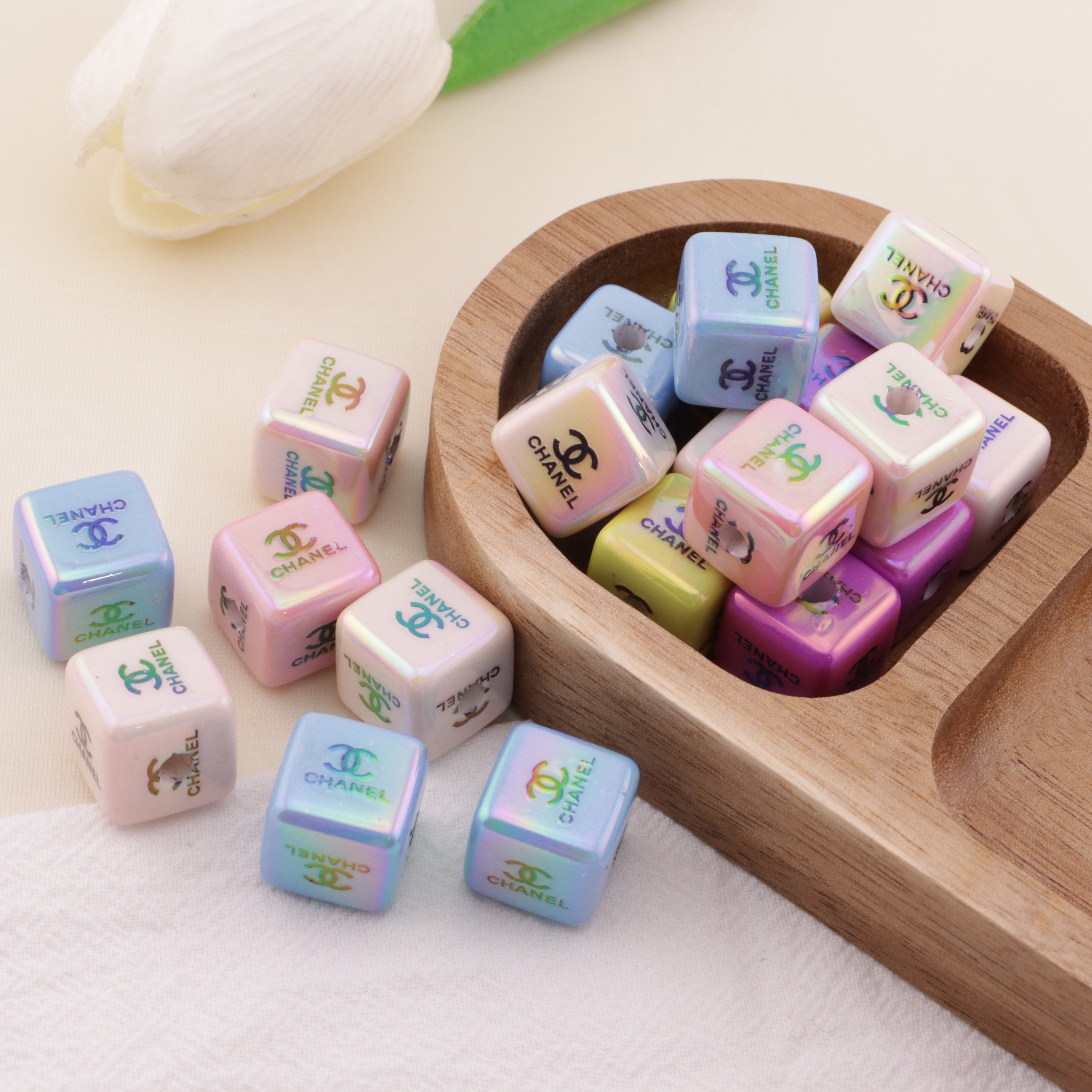 FS5520- Approximately 15mm Solid Color CC Square Acrylic Beads Zoe's DIY Shop