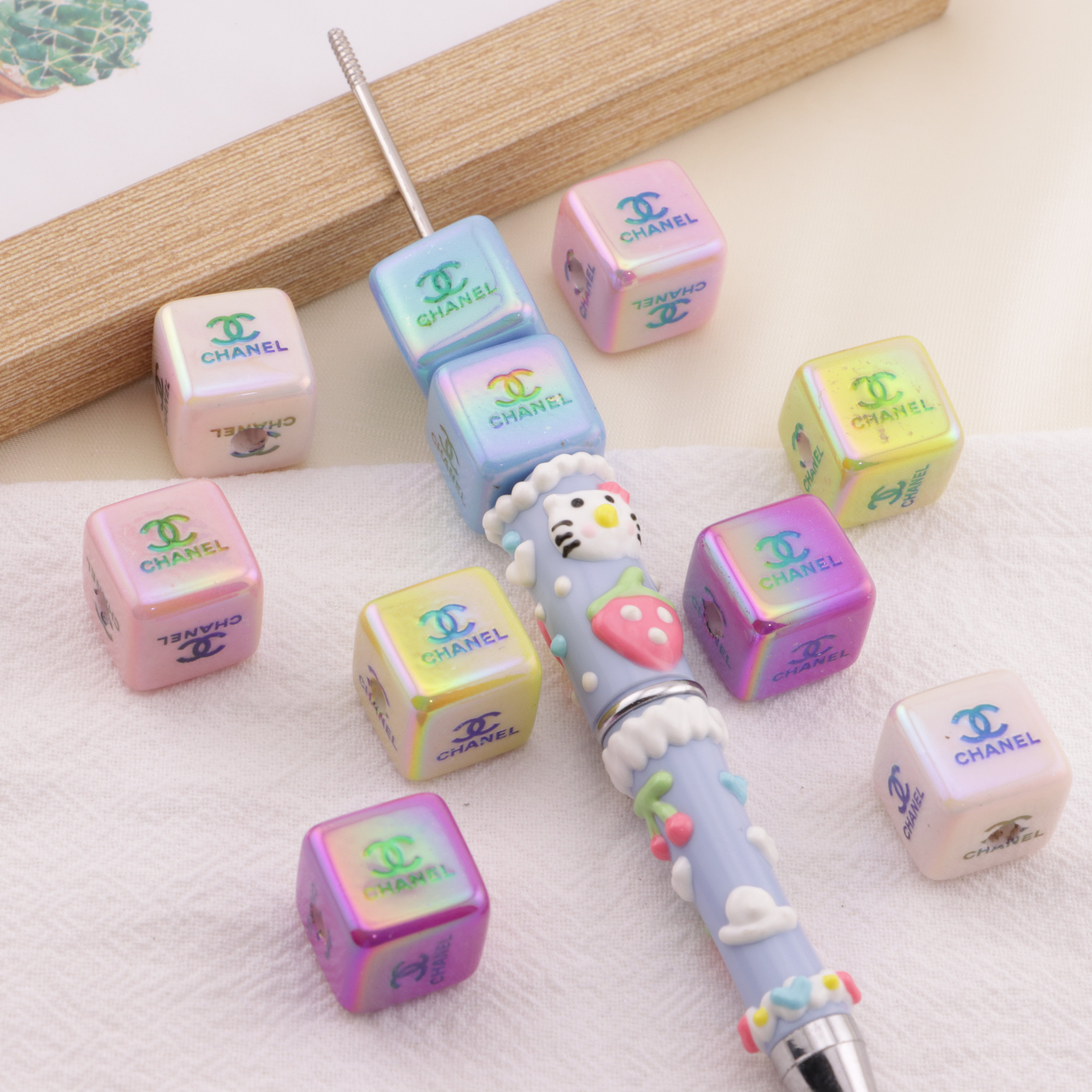 FS5520- Approximately 15mm Solid Color CC Square Acrylic Beads Zoe's DIY Shop