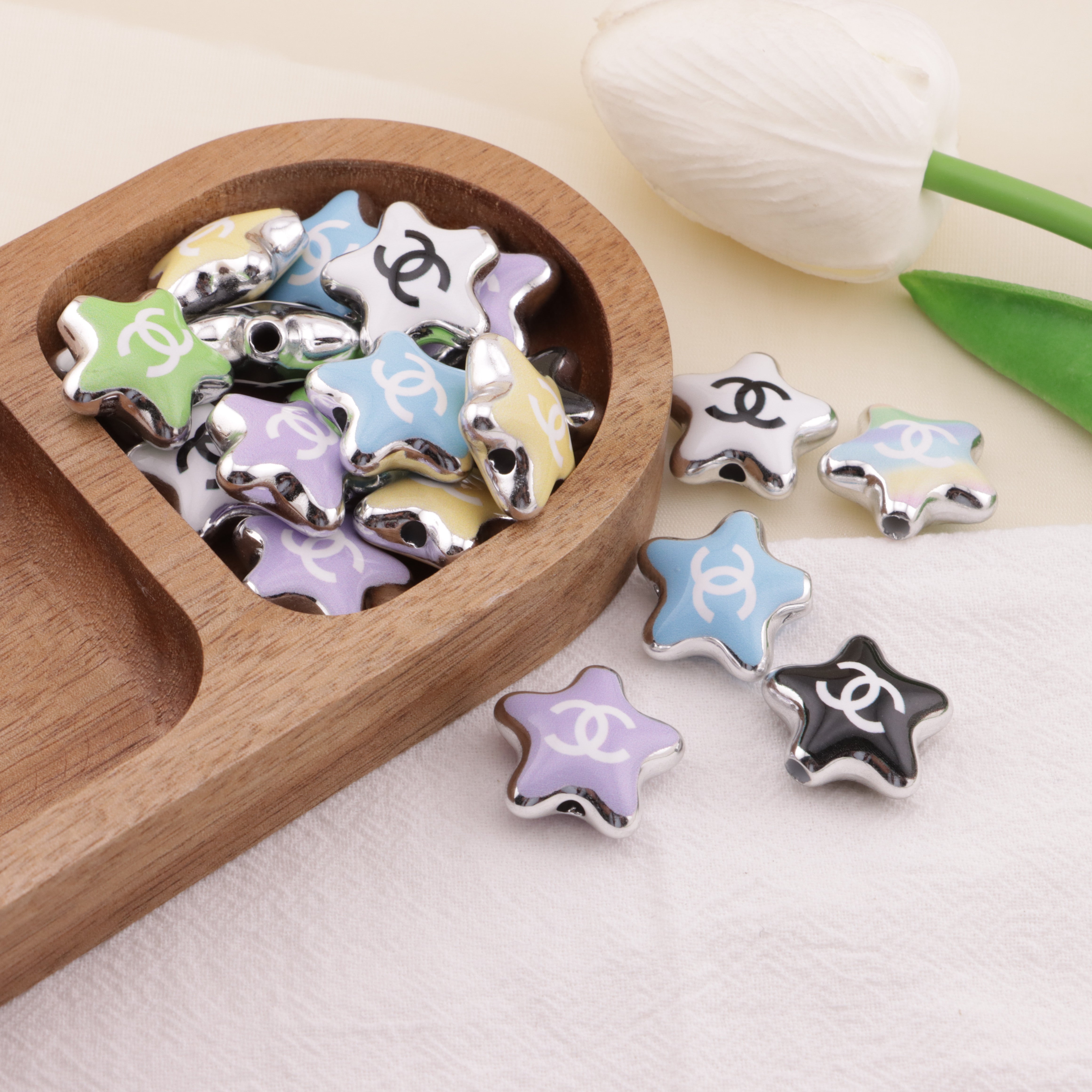 FS6433- Approximately 16mm Five-Pointed Star Acrylic Beads Zoe's DIY Shop