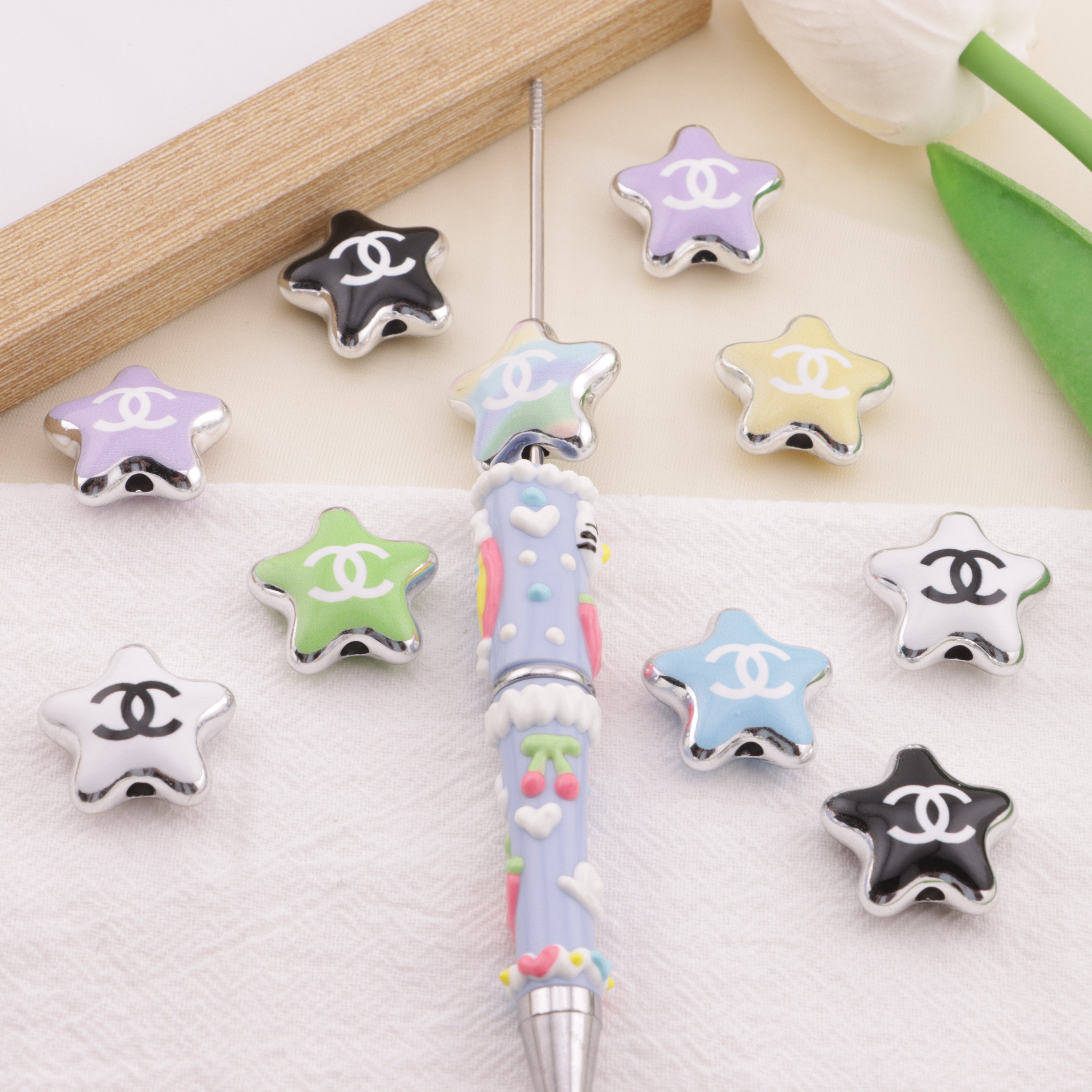 FS6433- Approximately 16mm Five-Pointed Star Acrylic Beads Zoe's DIY Shop