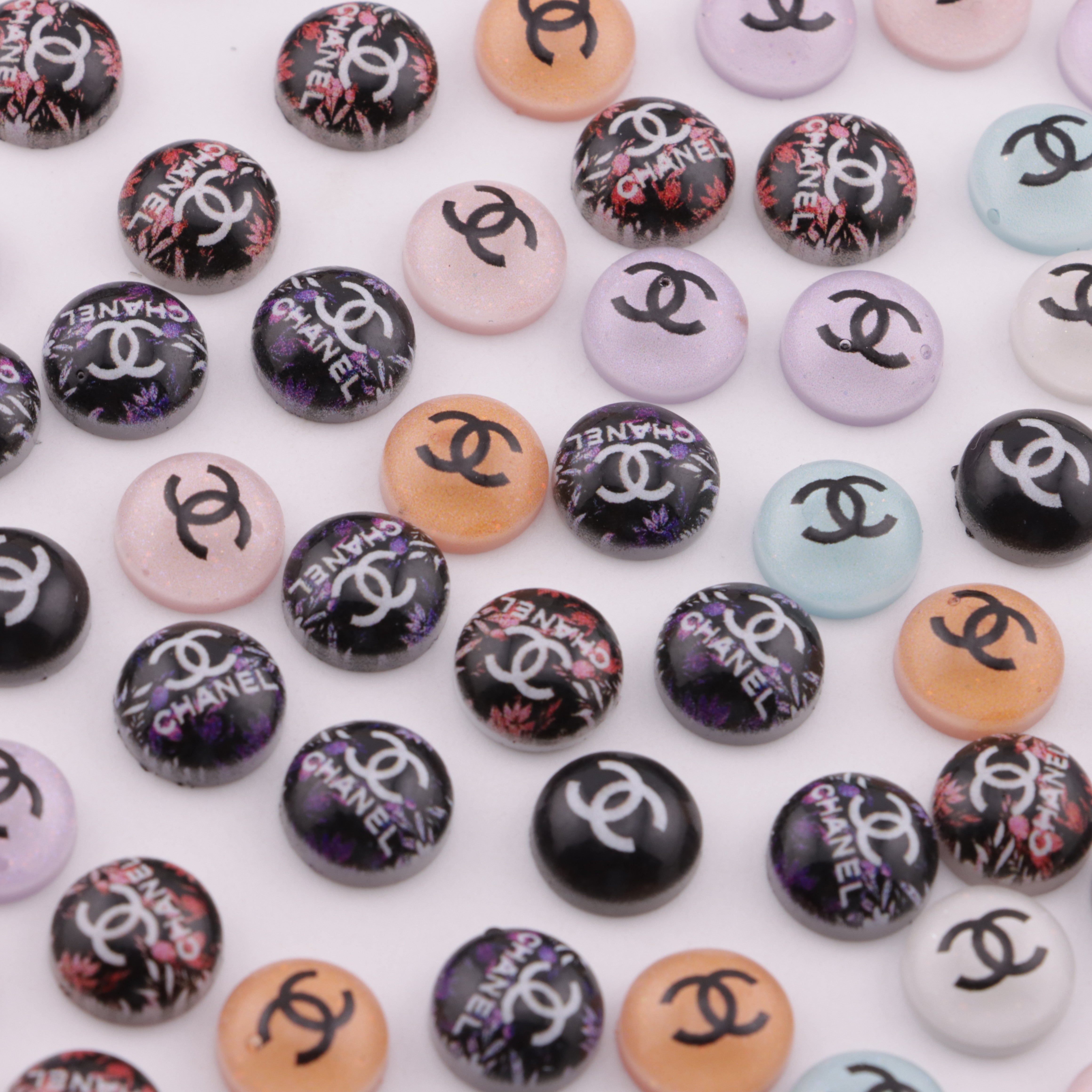 FS6438- Approximately 10Mm Round CC Acrylic Nail Art Stickers Zoe's DIY Shop