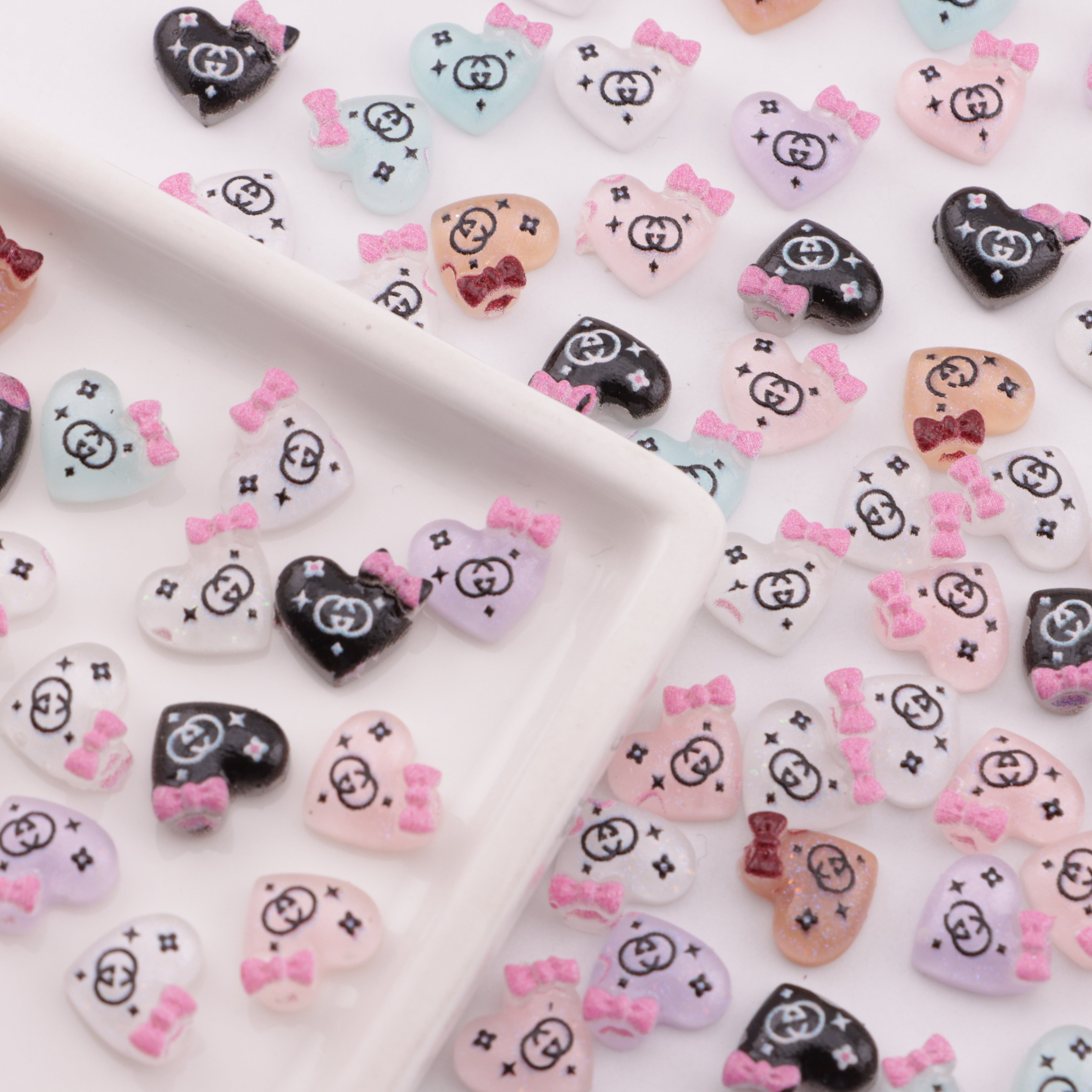 FS6439- Approximately 11×10mm GG Love Heart Nail Art Stickers Zoe's DIY Shop