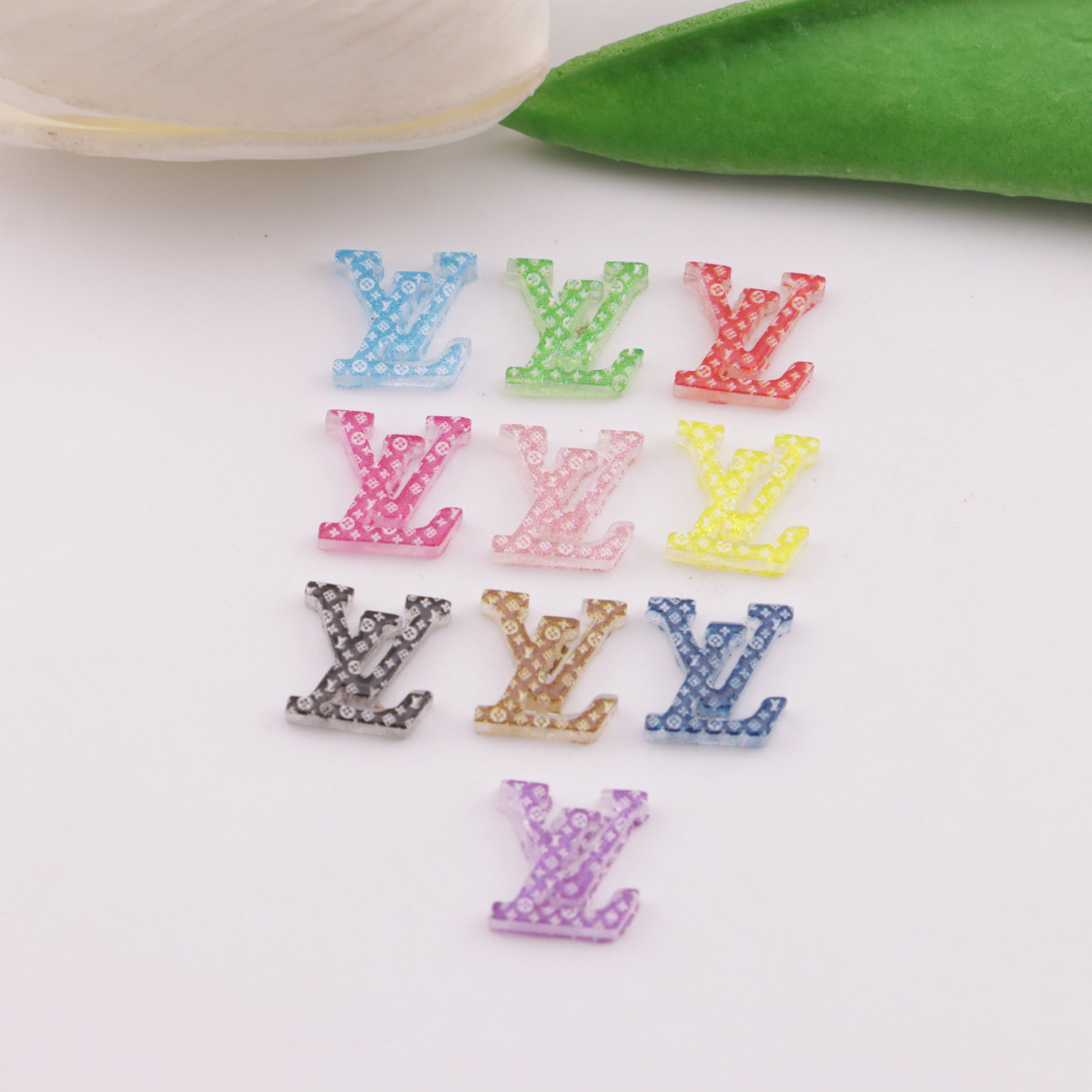 FS6441- 9.5×10MM LV Colourful Charms LV Small Pattern Printed Patch Zoe's DIY Shop