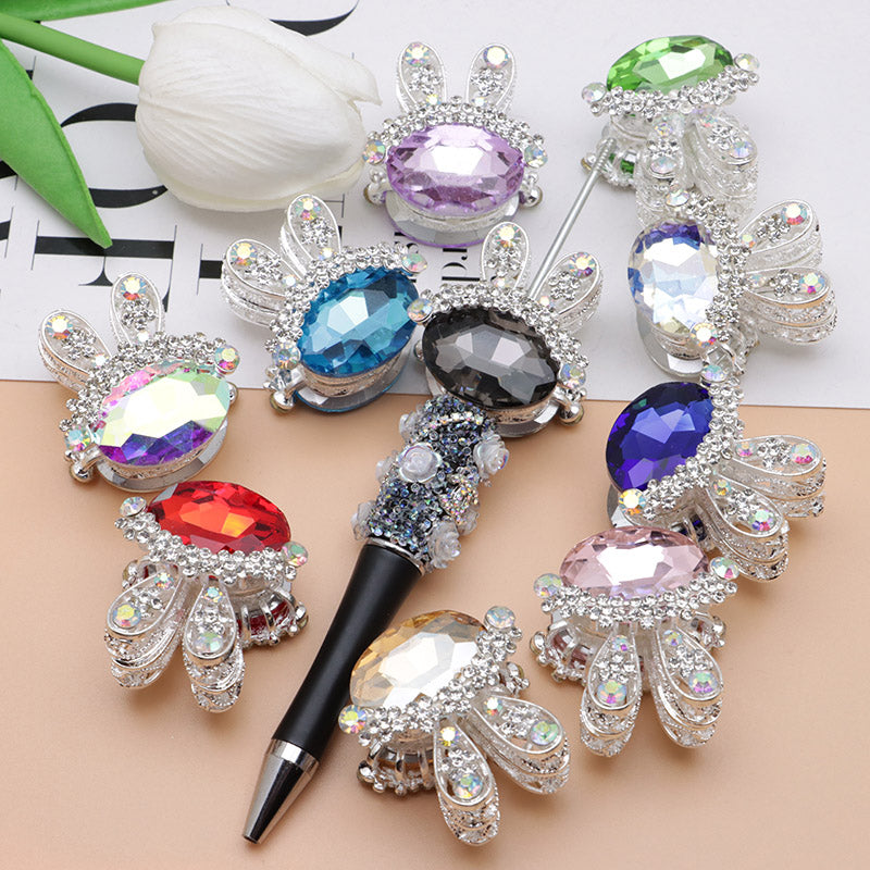 FS4839- 3.4×3.3×2.4 Cm Rabbit Alloy Beads Four - Way Passable For Pens