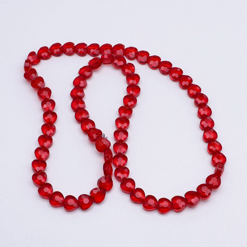 FS5377- 10*10mm About 70PCS/Strand Heart Glass Beads