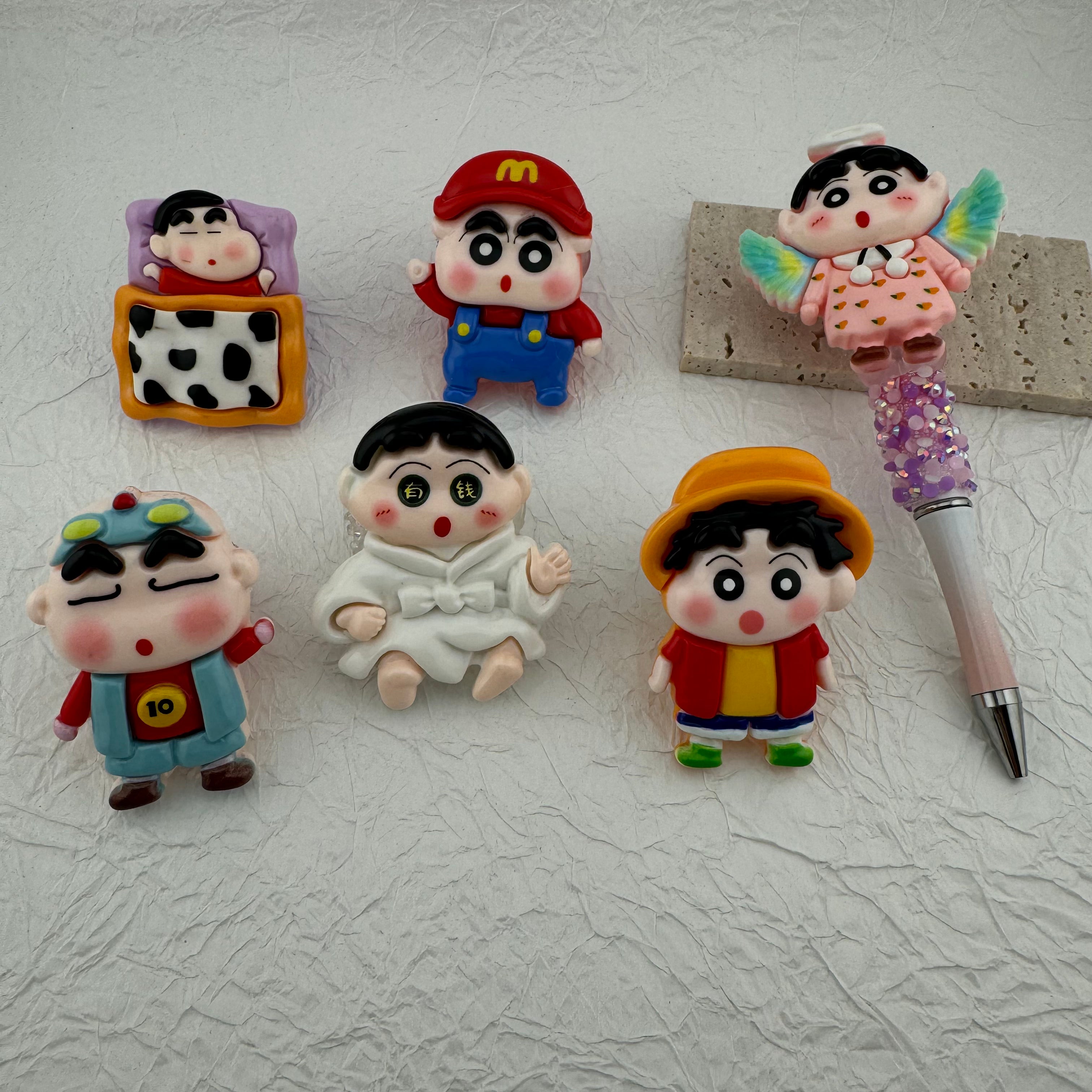 Mixed UV Shiny Crayon Shin Chan Resin Beads Fit For Beadable Pens