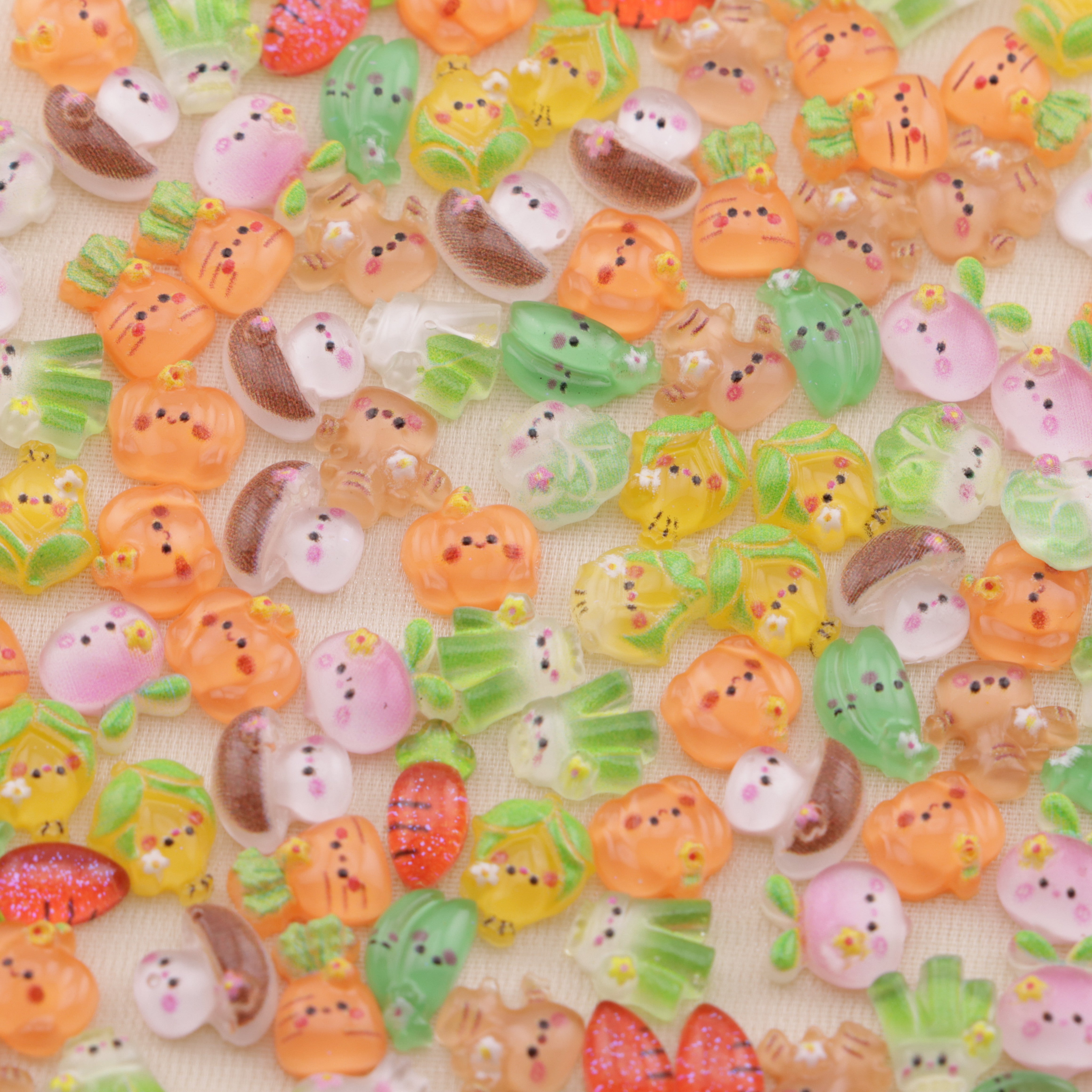 FS6508- About 6×7mm Ice Transparent Vegetable Series Nail Stickers Zoe's DIY Shop