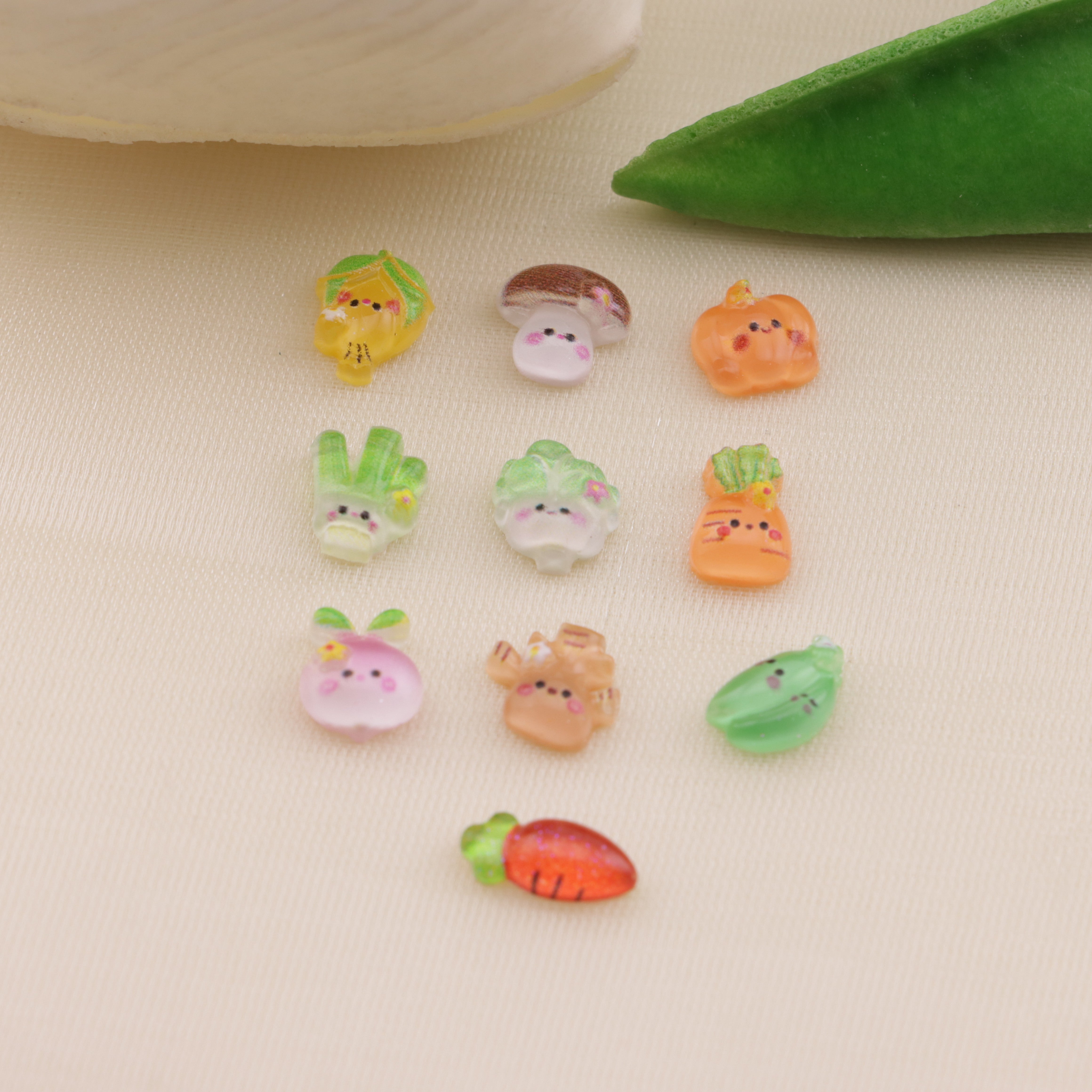 FS6508- About 6×7mm Ice Transparent Vegetable Series Nail Stickers Zoe's DIY Shop