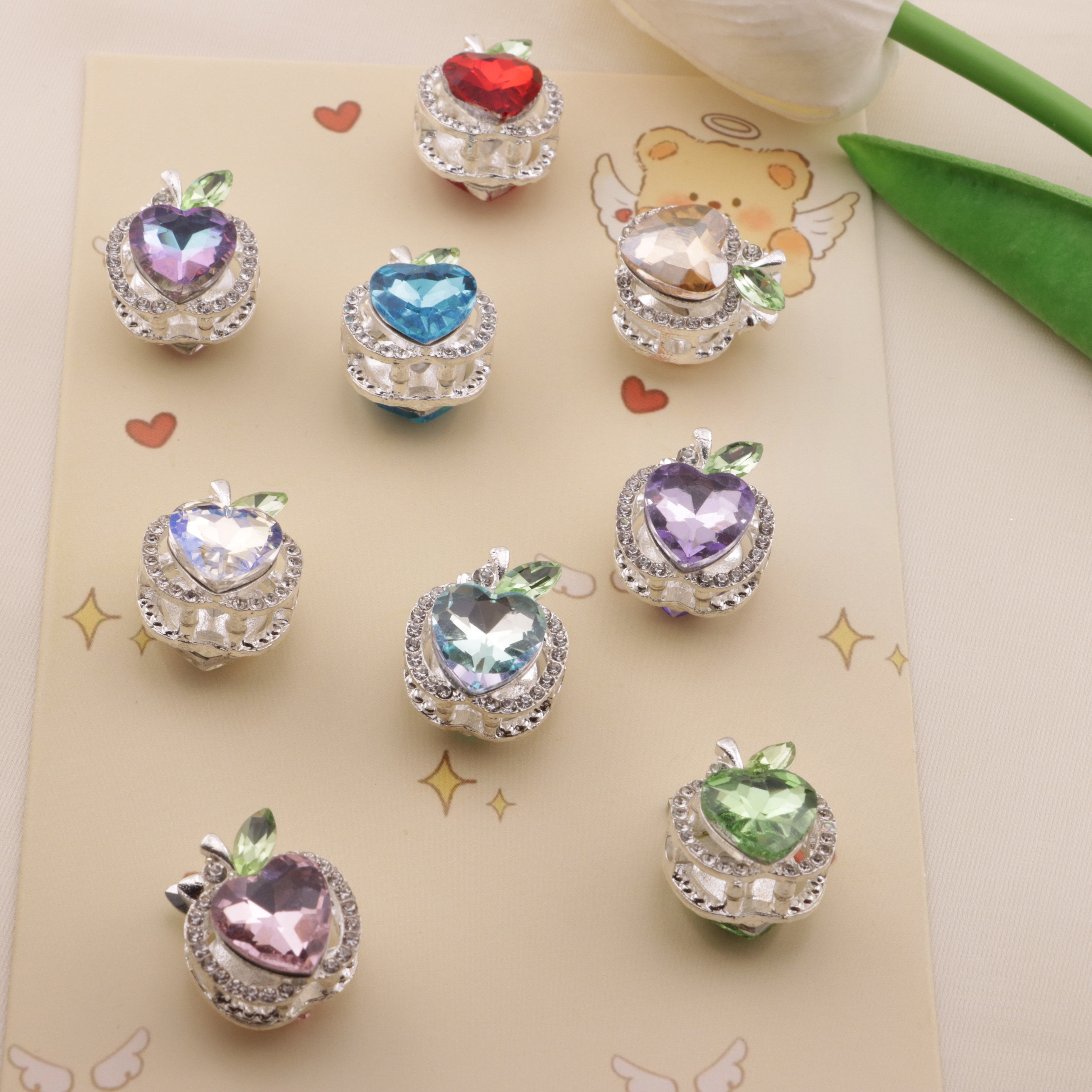 FS6493- Approximately 1.7×2×1.6Cm Apple Four-Way Alloy Beads Zoe's DIY Shop