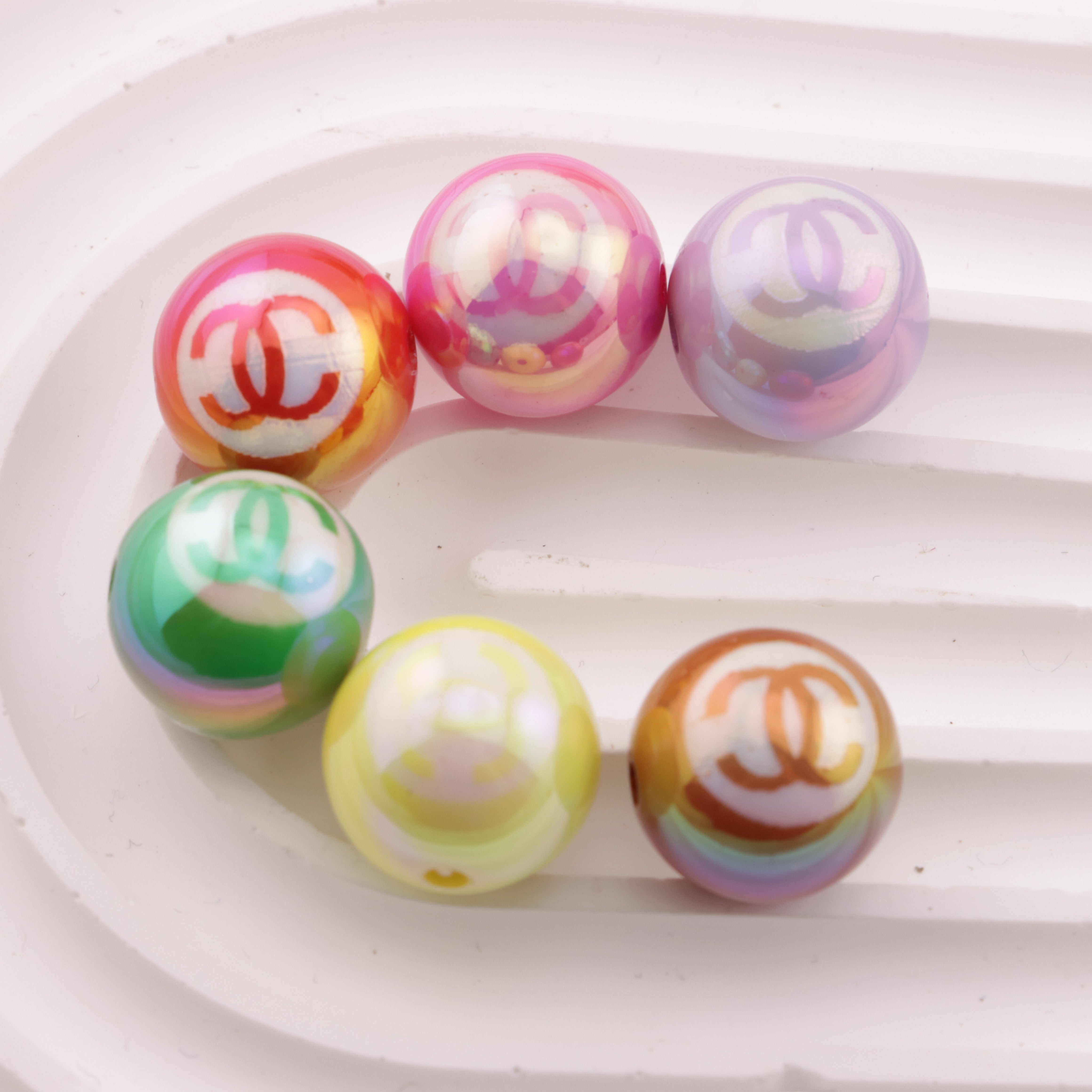 FS5616- 16mm Uv Plated Cc Acrylic Beads Zoe's DIY Shop