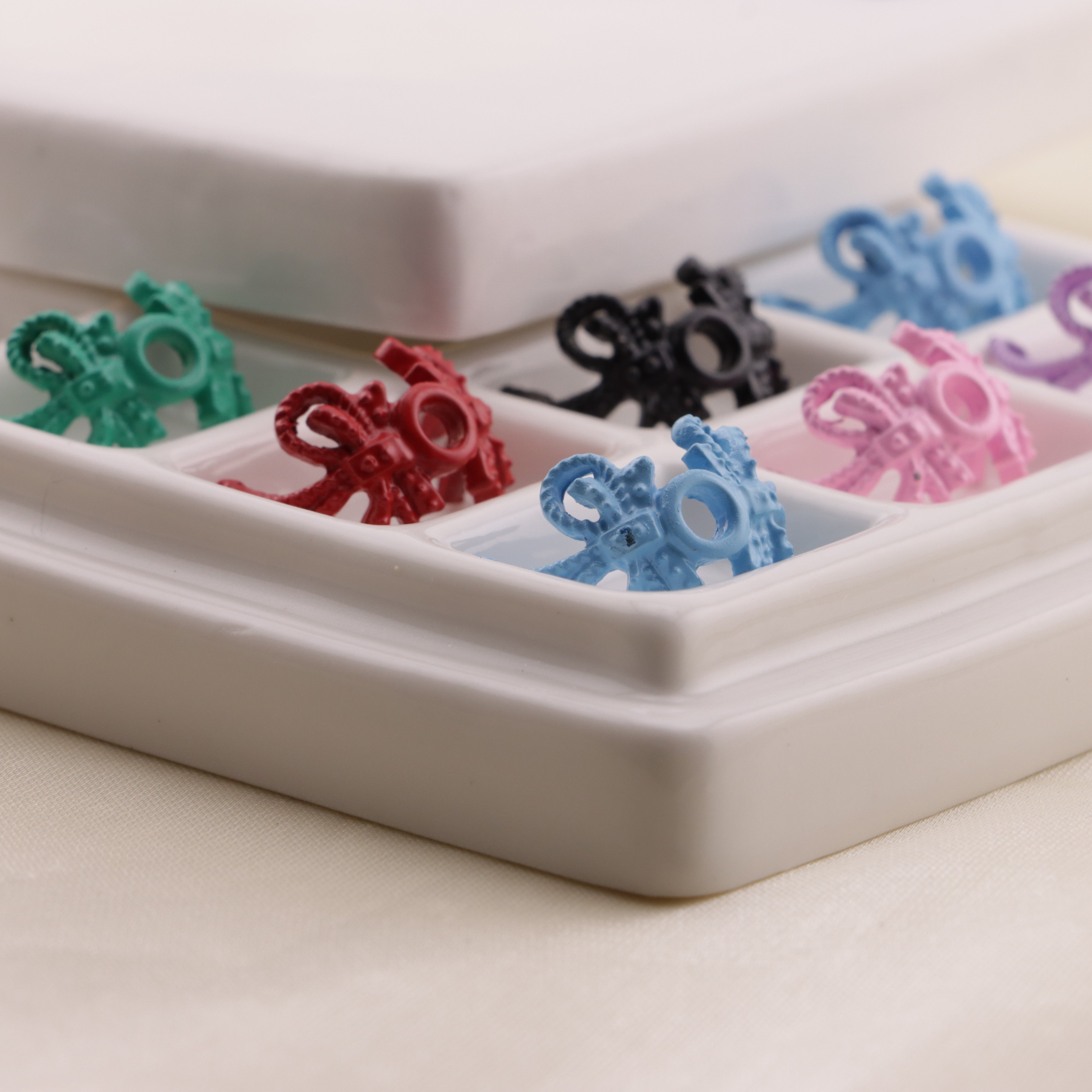FS6549- ENAMEL DOUBLE BOWS METAL SPACERS Enamel Double Bows Metal Spacers Zoe's DIY Shop