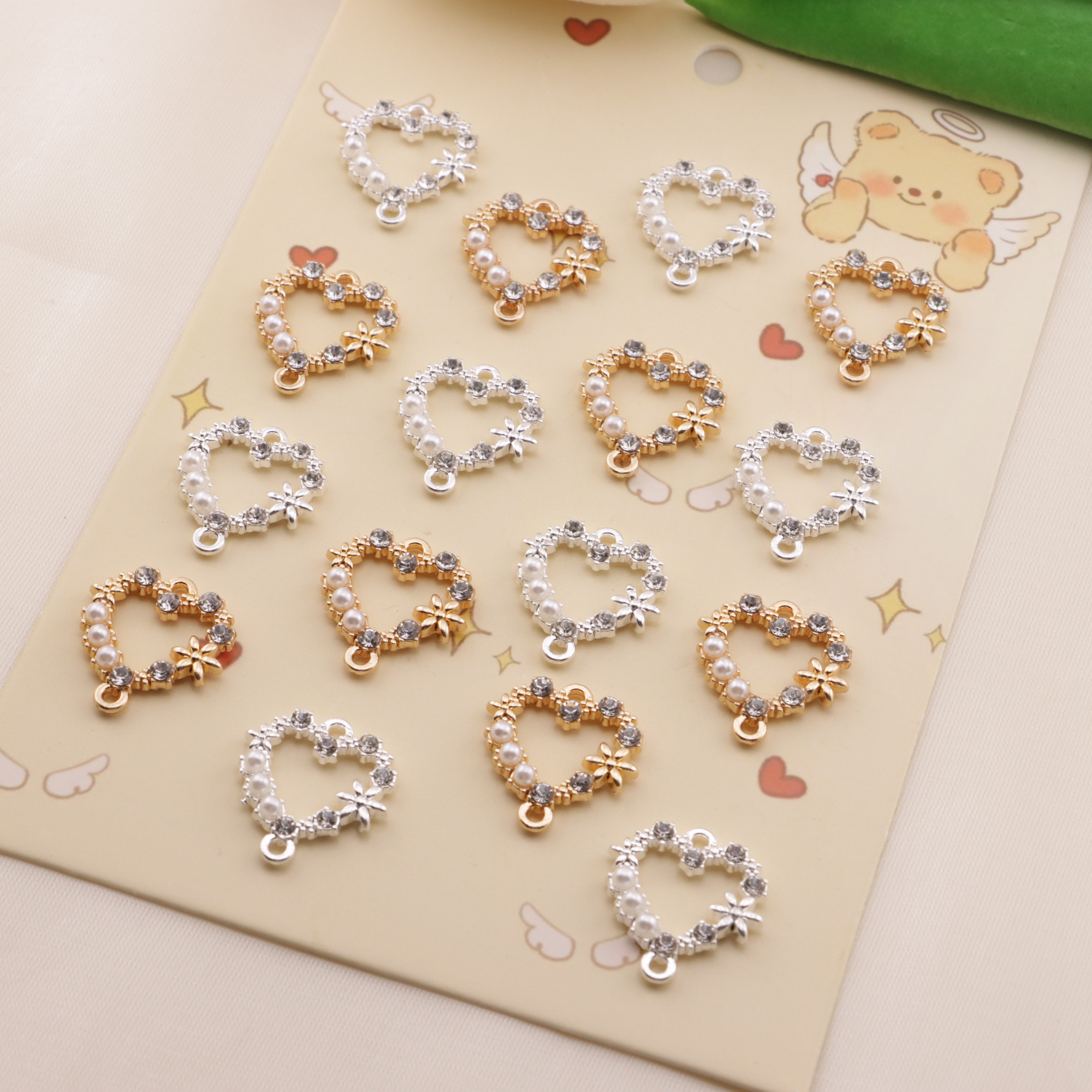 FS6550- 18×19Mm Double-Hole Metal Hollow-Out Love Heart Double Hanging Hole Metal Hollow Out Love Heart Zoe's DIY Shop
