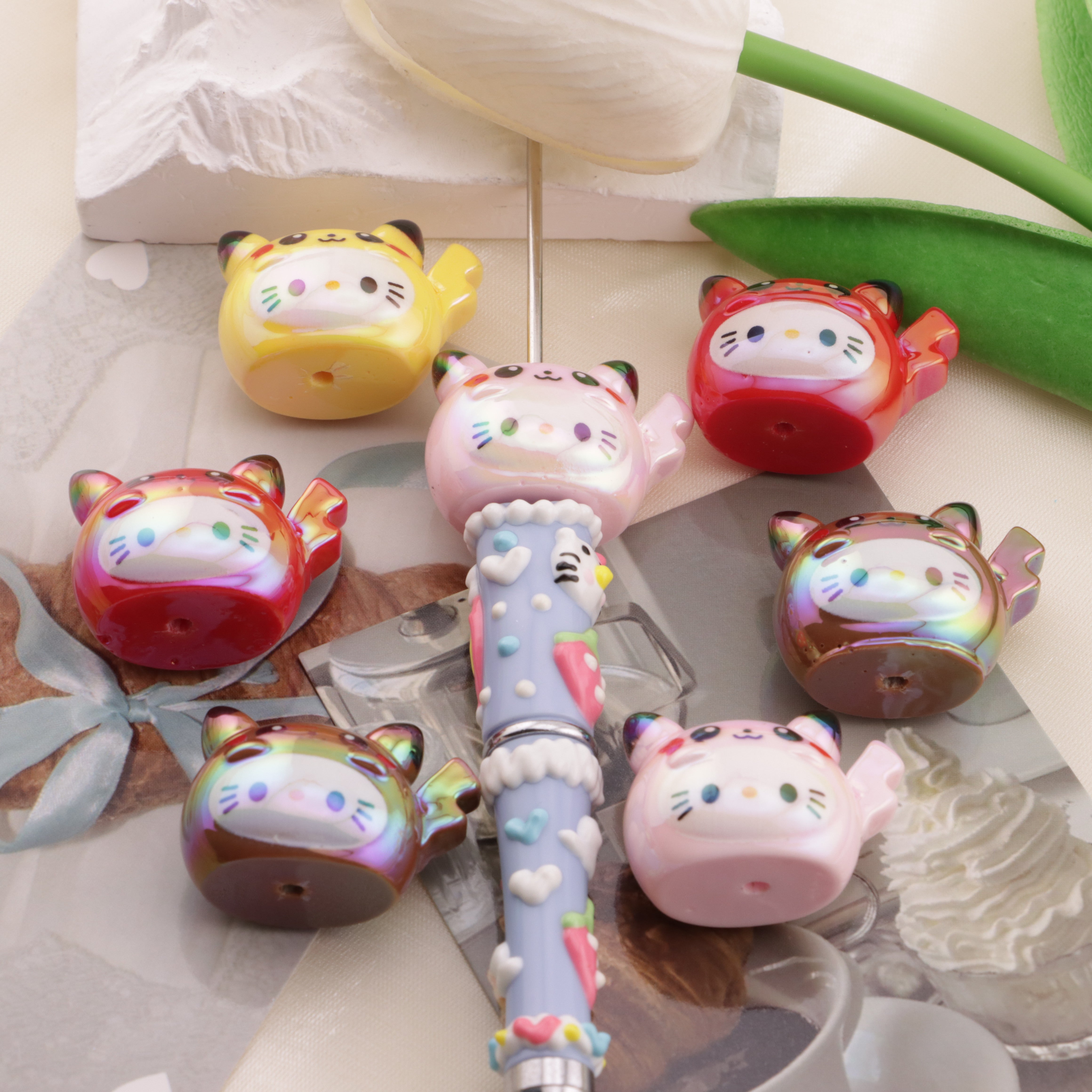 FS6566- About 29*22mm UV HK Kitty Pikachu Beads  Beads Fit For Pen Zoe's DIY Shop