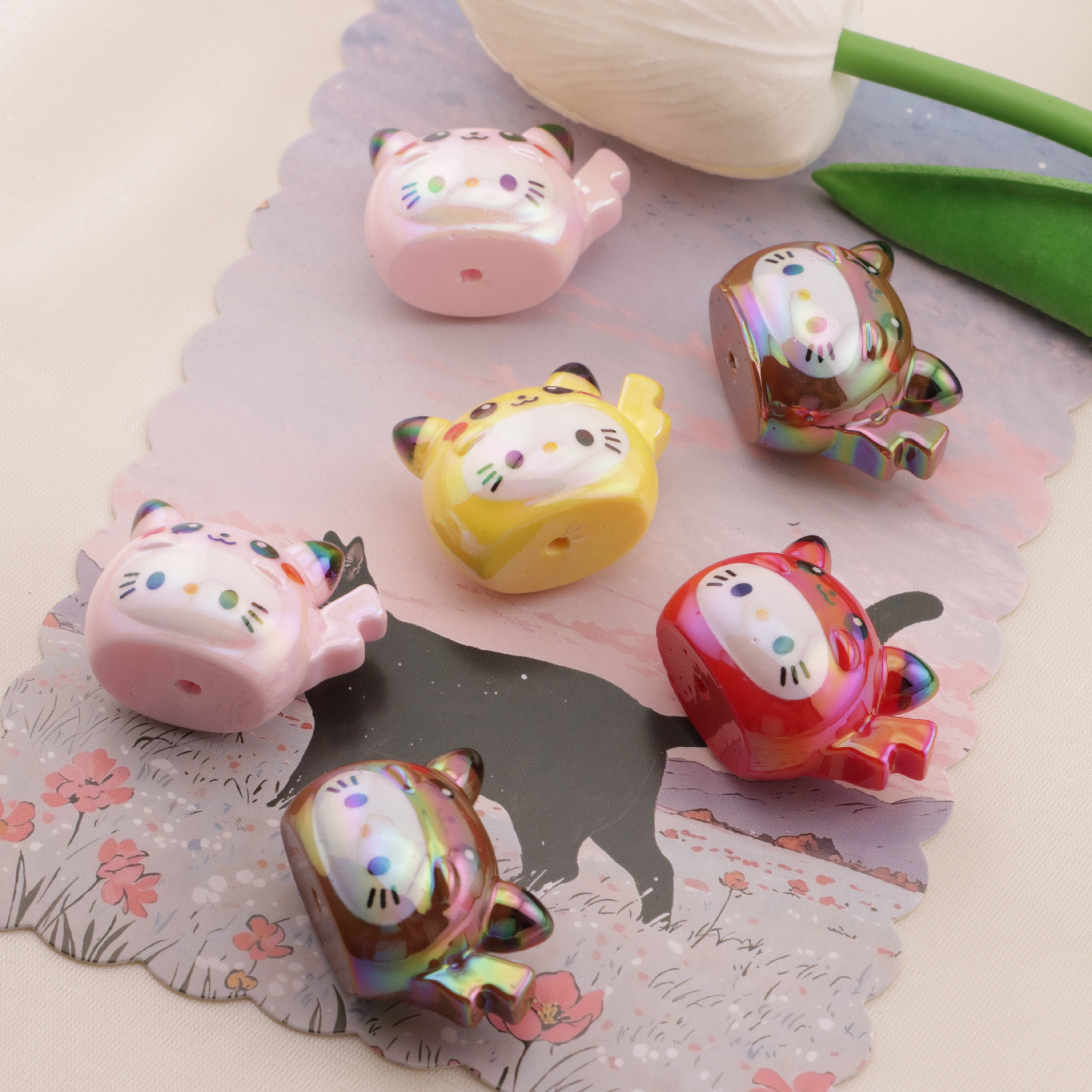 FS6566- About 29*22mm UV HK Kitty Pikachu Beads  Beads Fit For Pen Zoe's DIY Shop