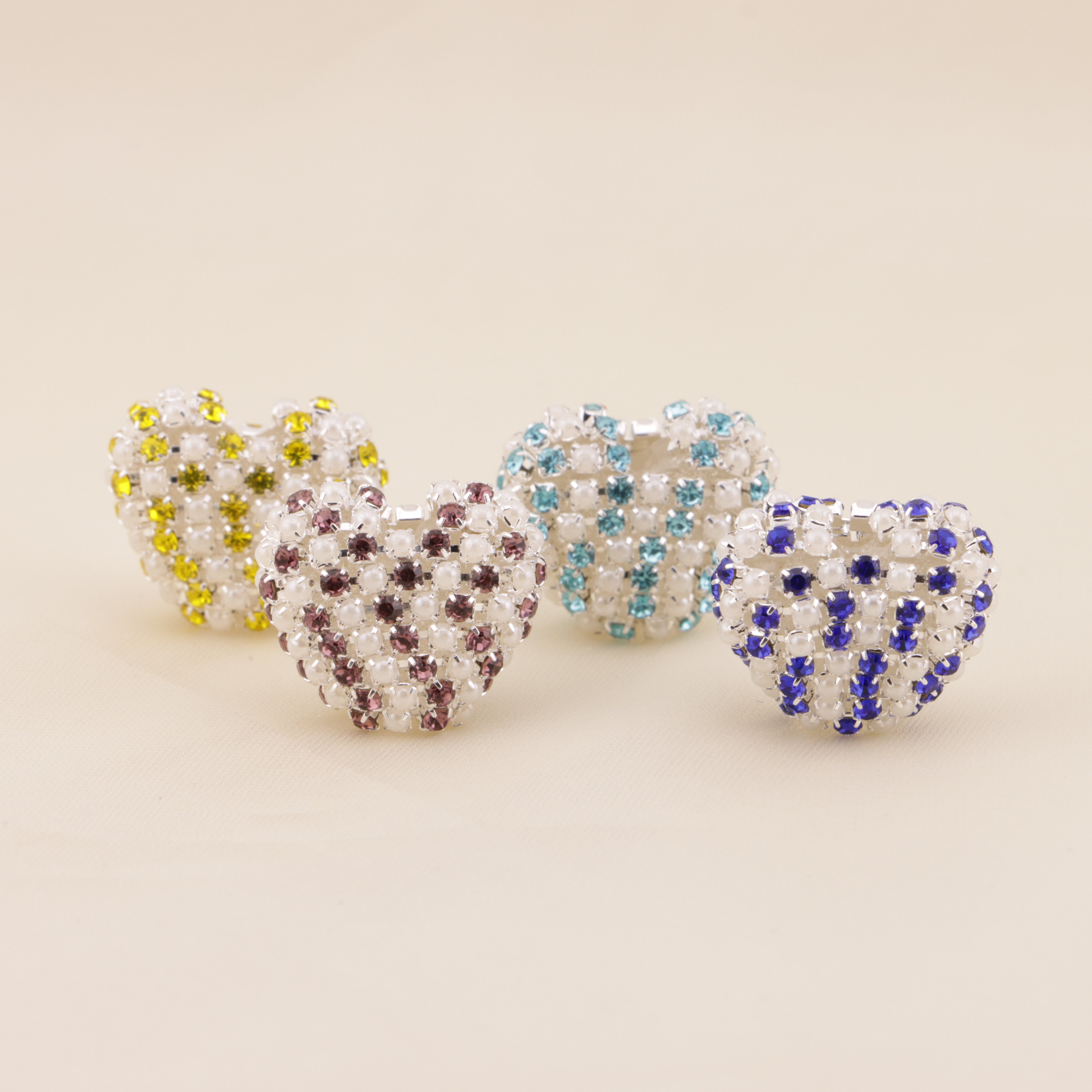 FS6559- 20*18 Pearl Chain Love Heart Beads Pearl Diamond Chain Love Heart Beads Zoe's DIY Shop