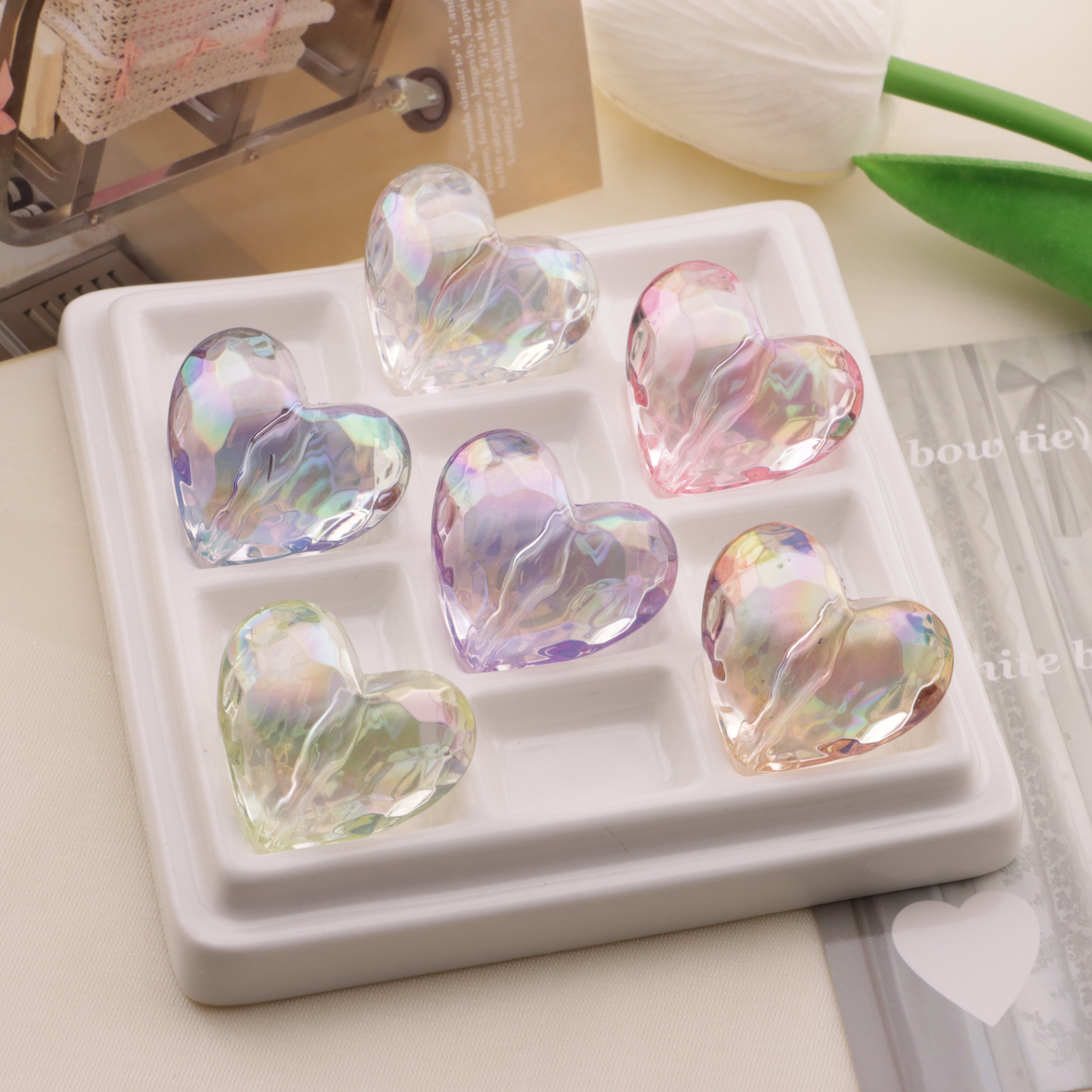 FS6402- 26×30mm Uv Clear Heart Beads Transparent Heart-Shaped Beads Zoe's DIY Shop