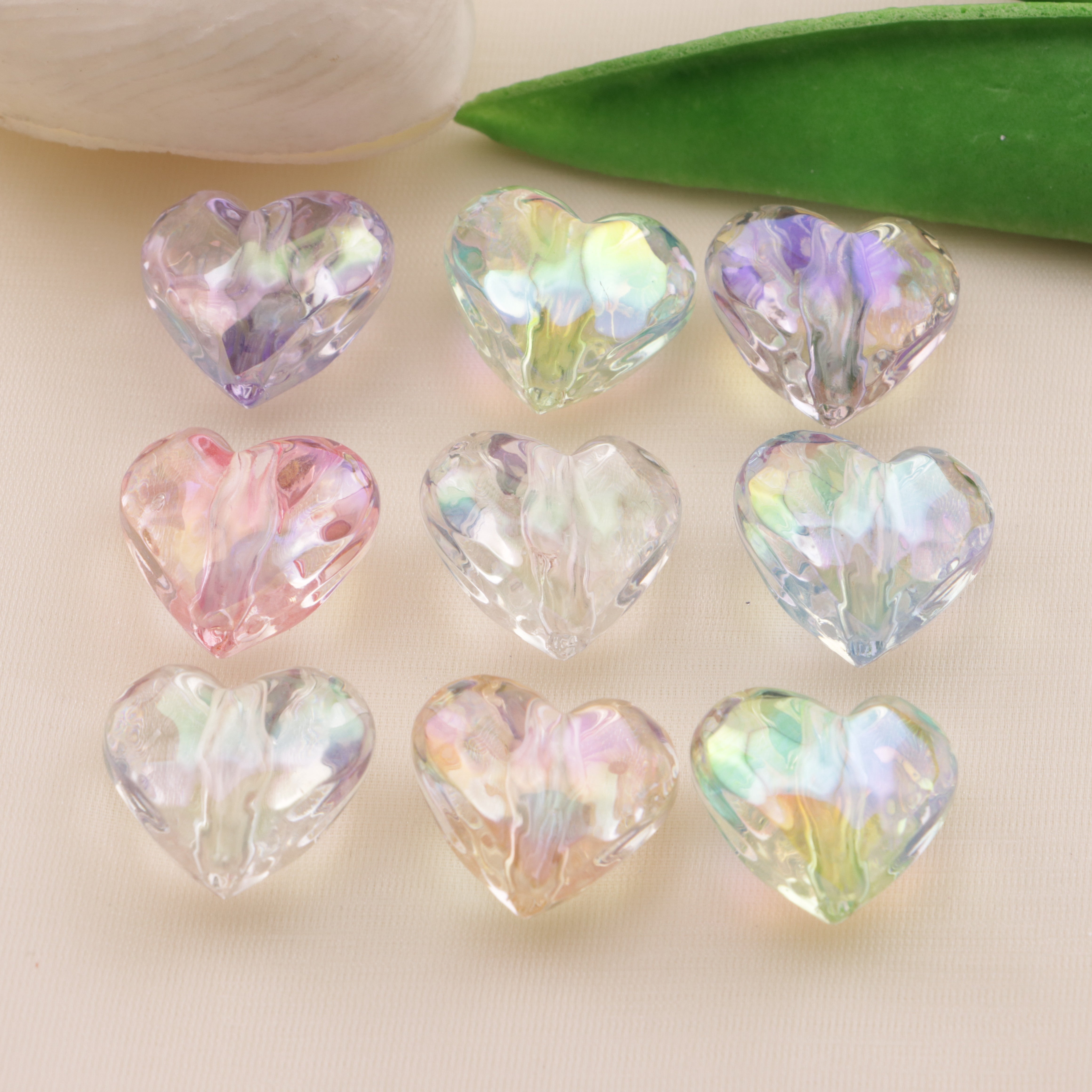 FS6552- 19×17mm UV Faceted Heart Beads UV Faceted Heart Beads Fit For Pen Zoe's DIY Shop