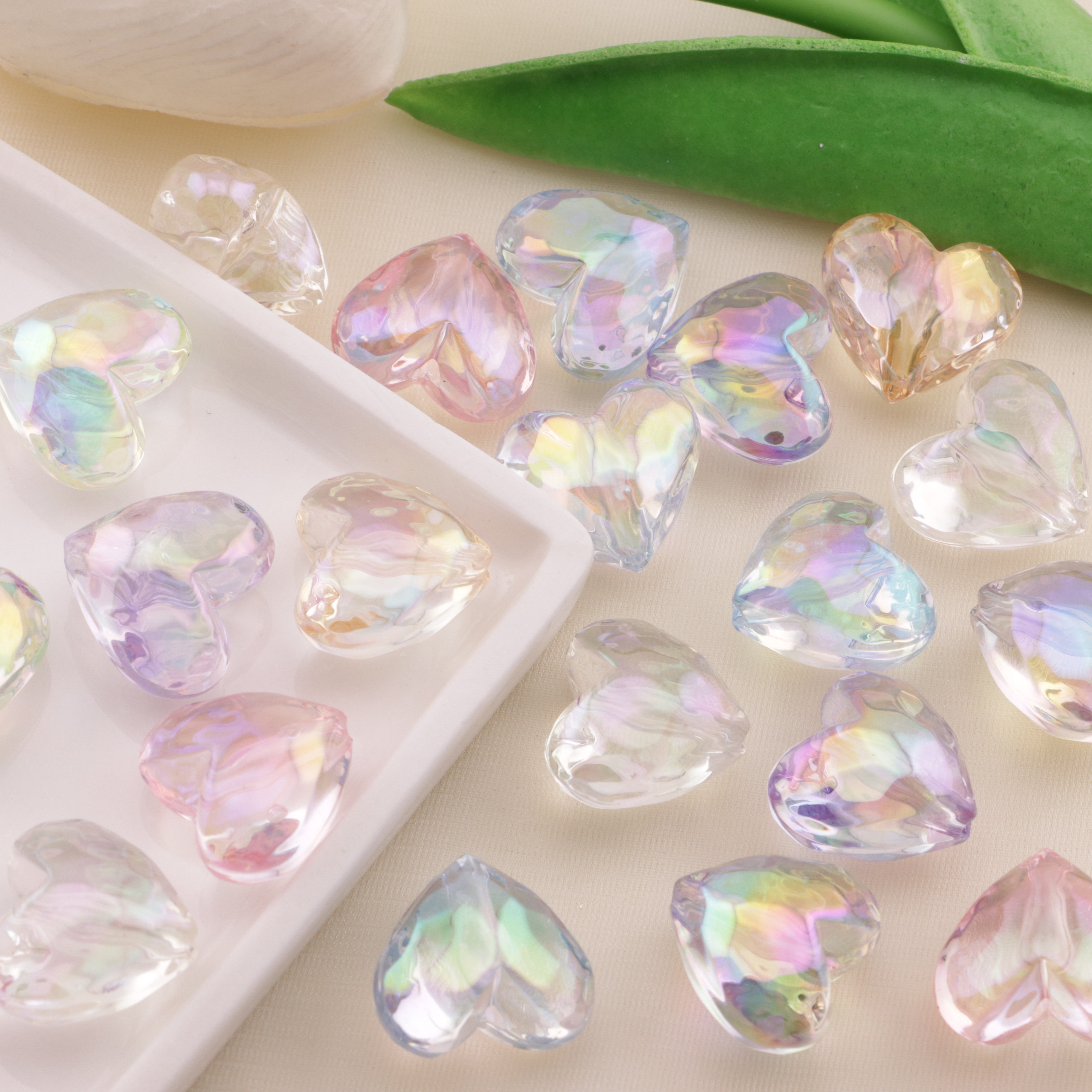 FS6552- 19×17mm UV Faceted Heart Beads UV Faceted Heart Beads Fit For Pen Zoe's DIY Shop