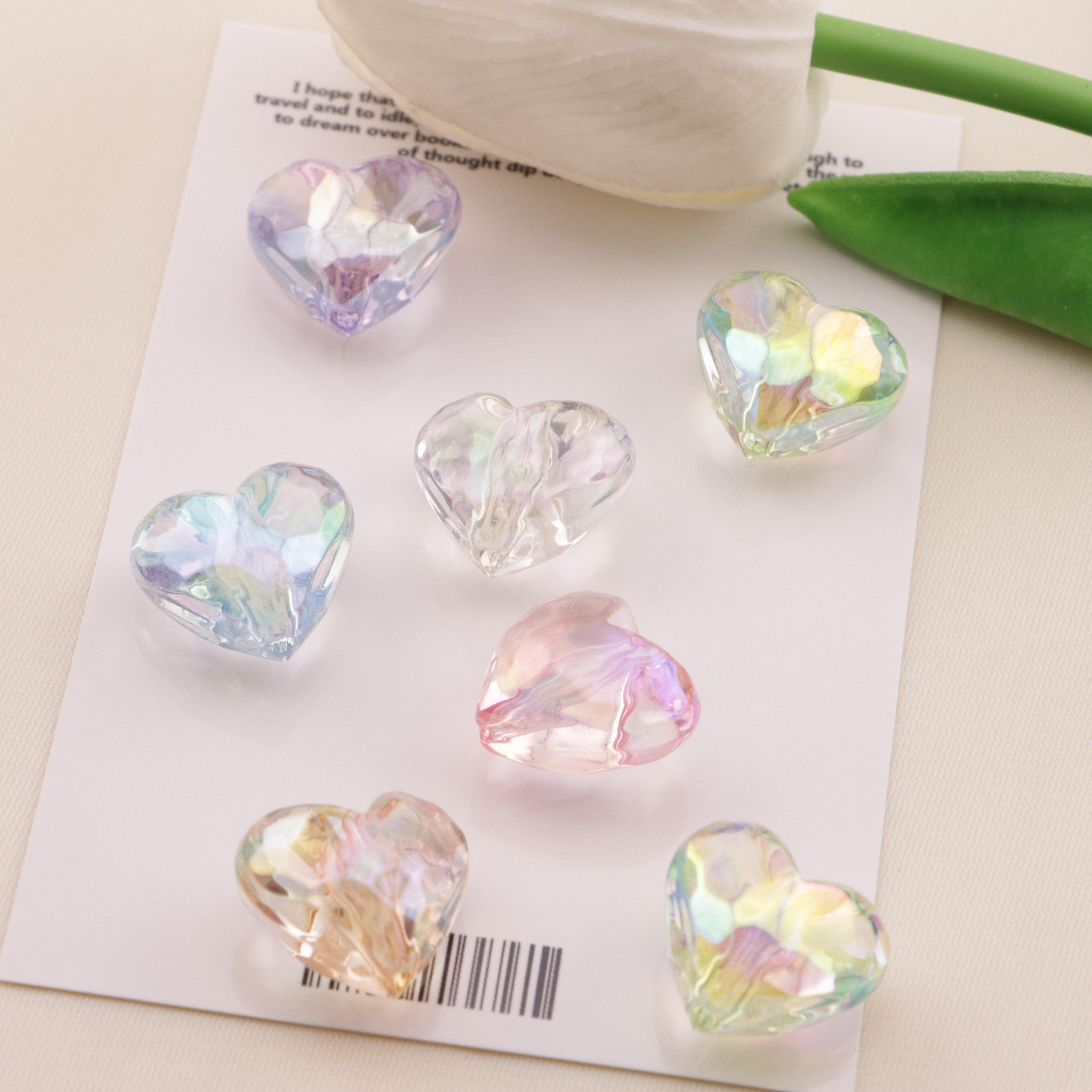 FS6552- 19×17mm UV Faceted Heart Beads UV Faceted Heart Beads Fit For Pen Zoe's DIY Shop