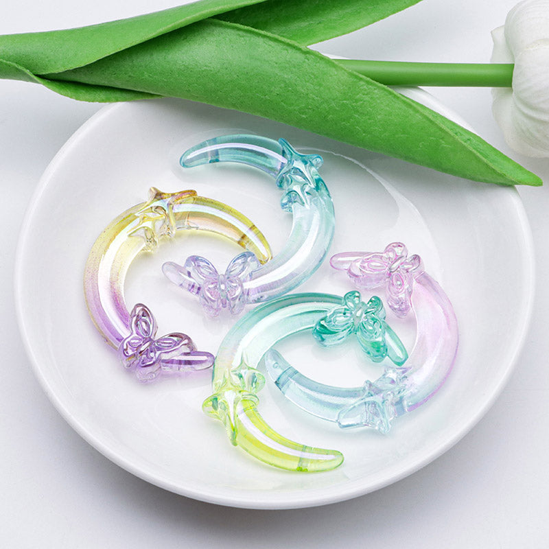 FS3606- Uv Two Color 2 Hole Butterfly Moon