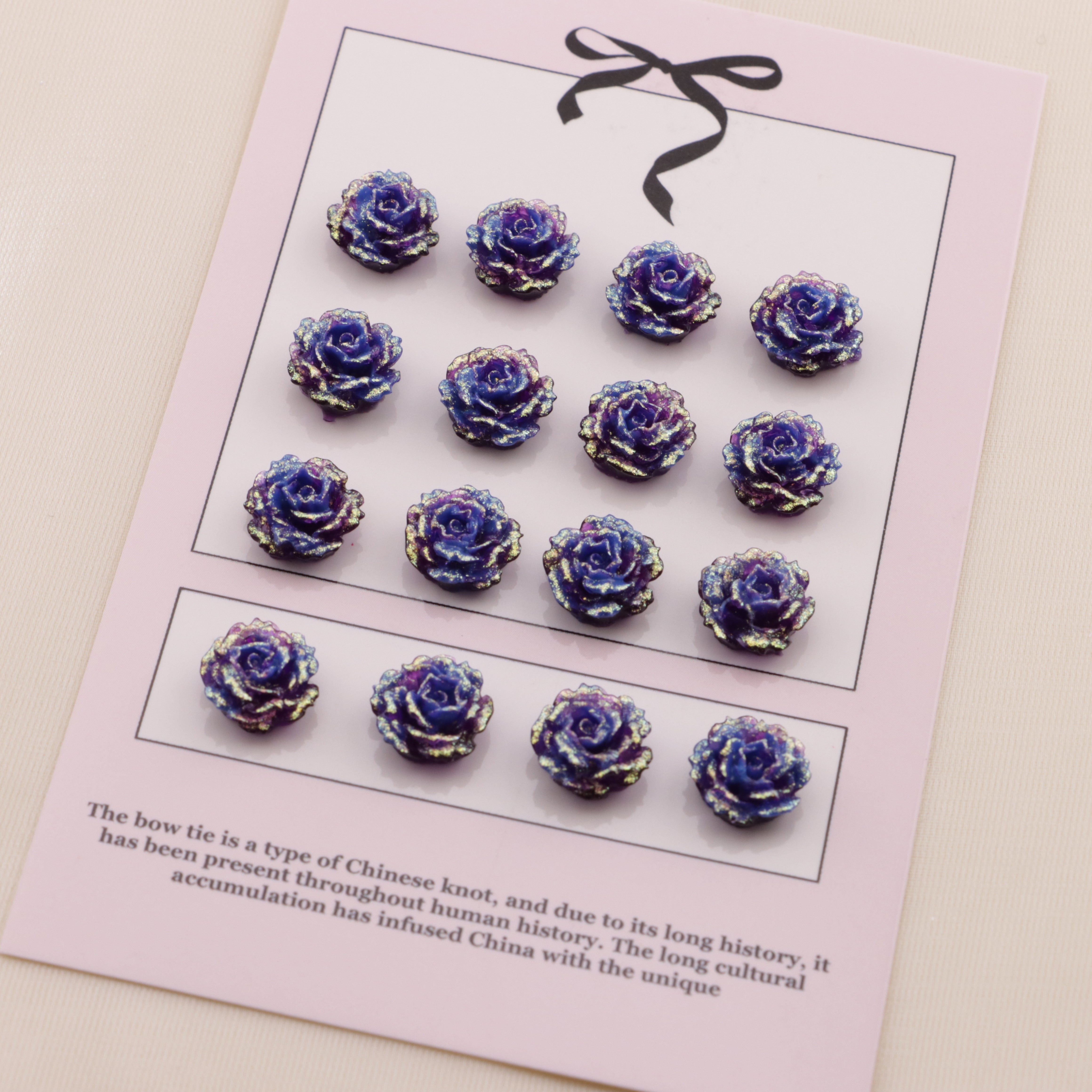 FS6554- 10mm Luminous Soft Flower Charms Ye Guang Ruan Hua Tie Pian Zoe's DIY Shop