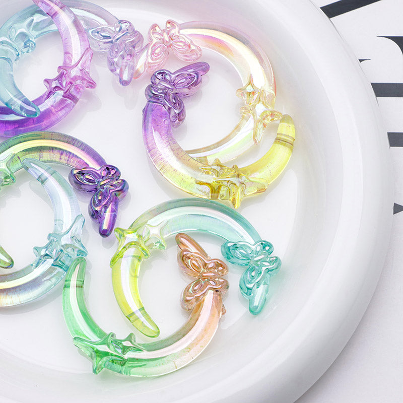 FS3606- Uv Two Color 2 Hole Butterfly Moon