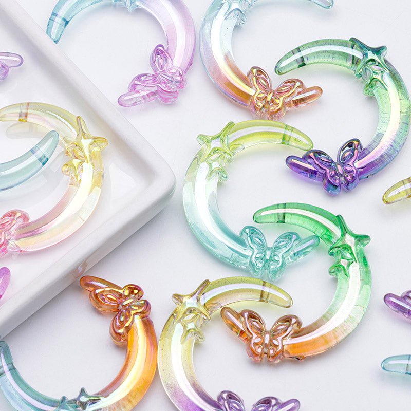 FS3606- Uv Two Color 2 Hole Butterfly Moon