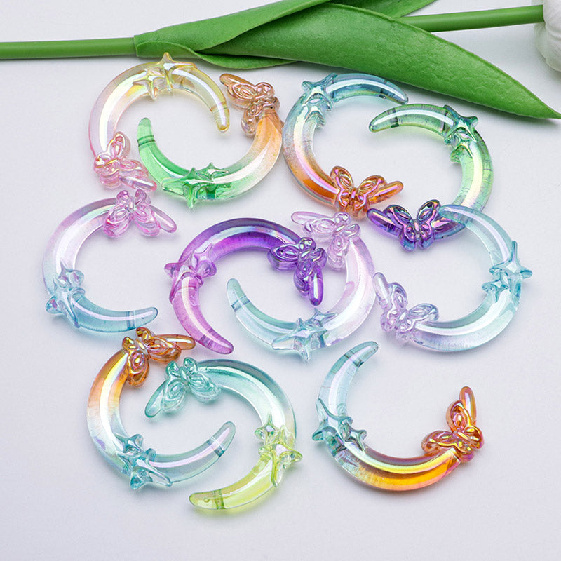 FS3606- Uv Two Color 2 Hole Butterfly Moon