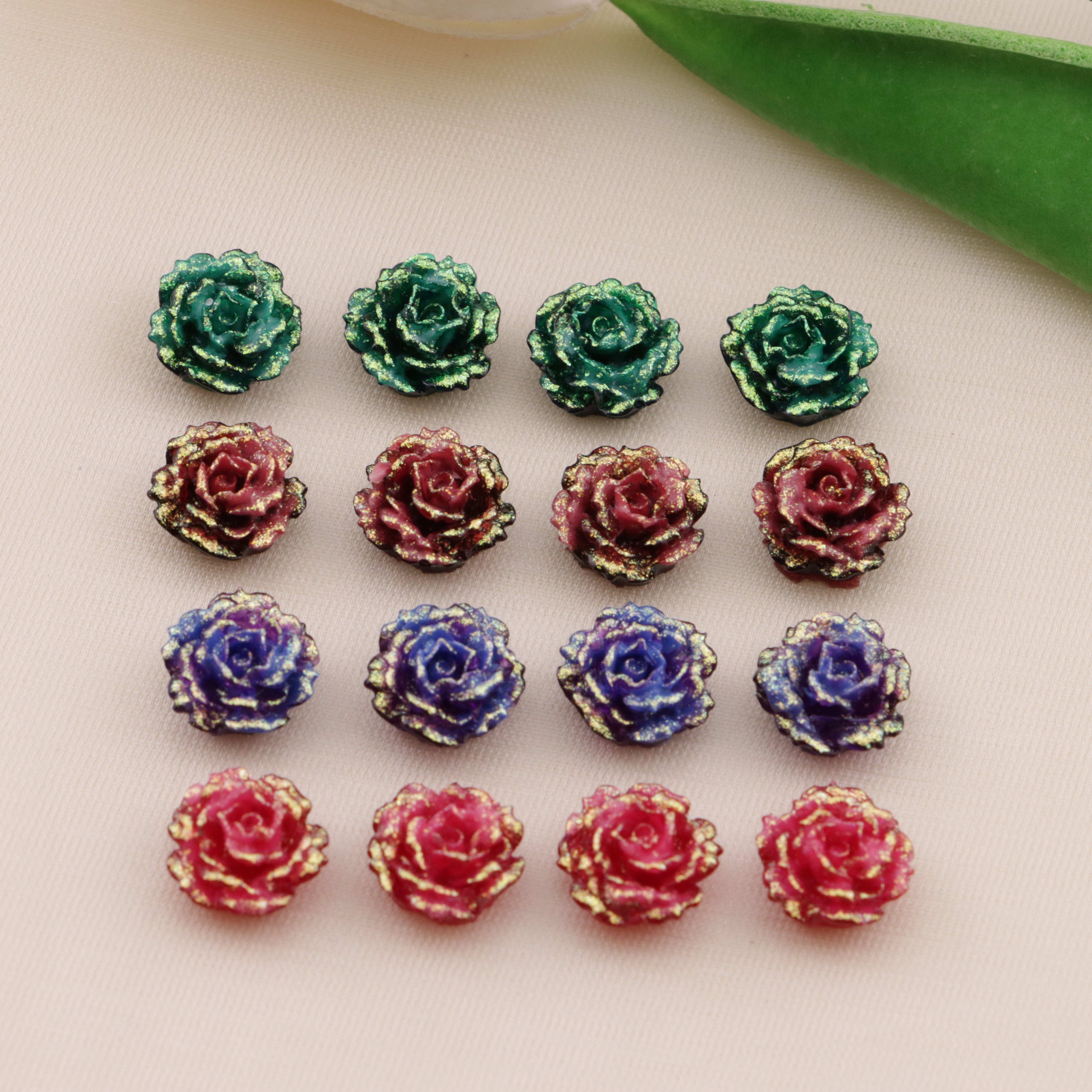 FS6554- 10mm Luminous Soft Flower Charms Ye Guang Ruan Hua Tie Pian Zoe's DIY Shop