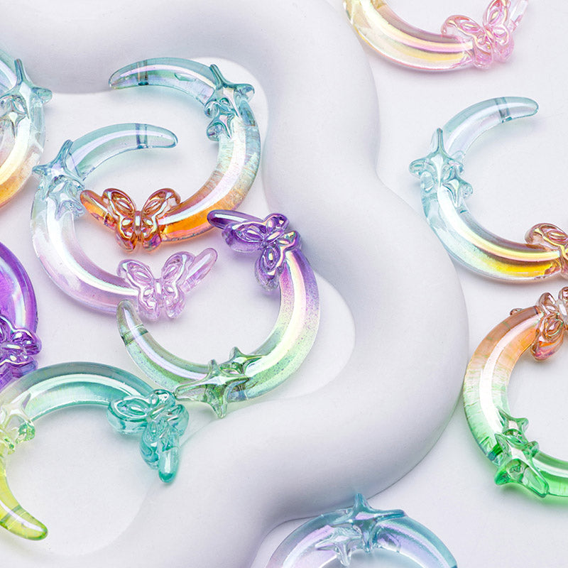 FS3606- Uv Two Color 2 Hole Butterfly Moon