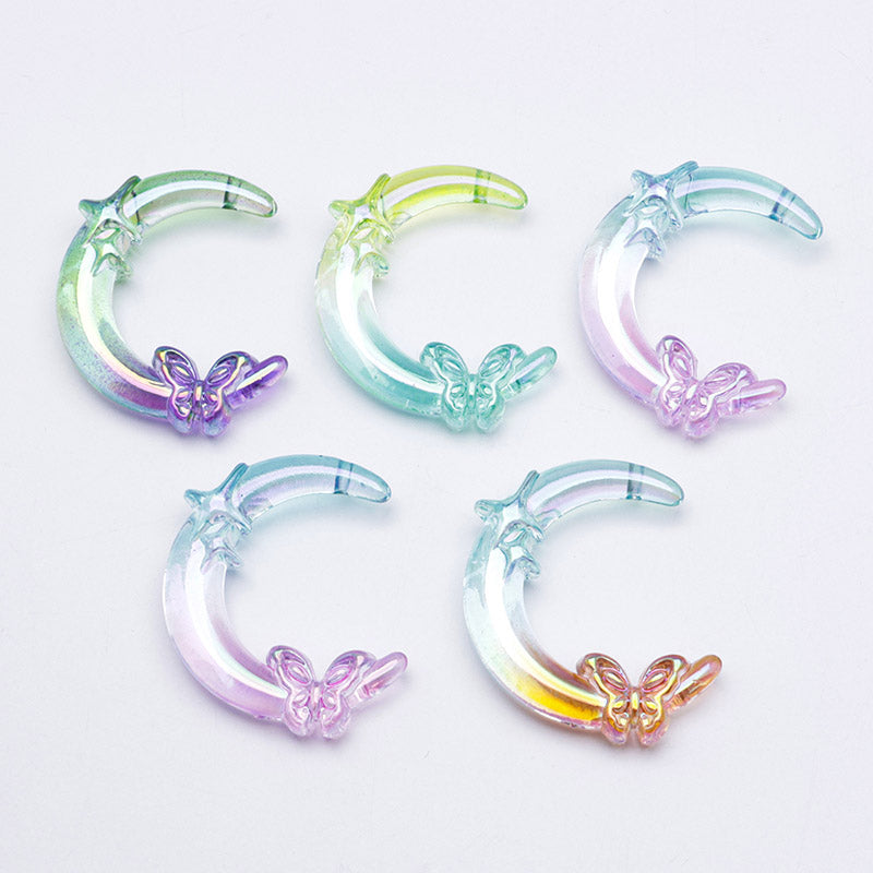 FS3606- Uv Two Color 2 Hole Butterfly Moon