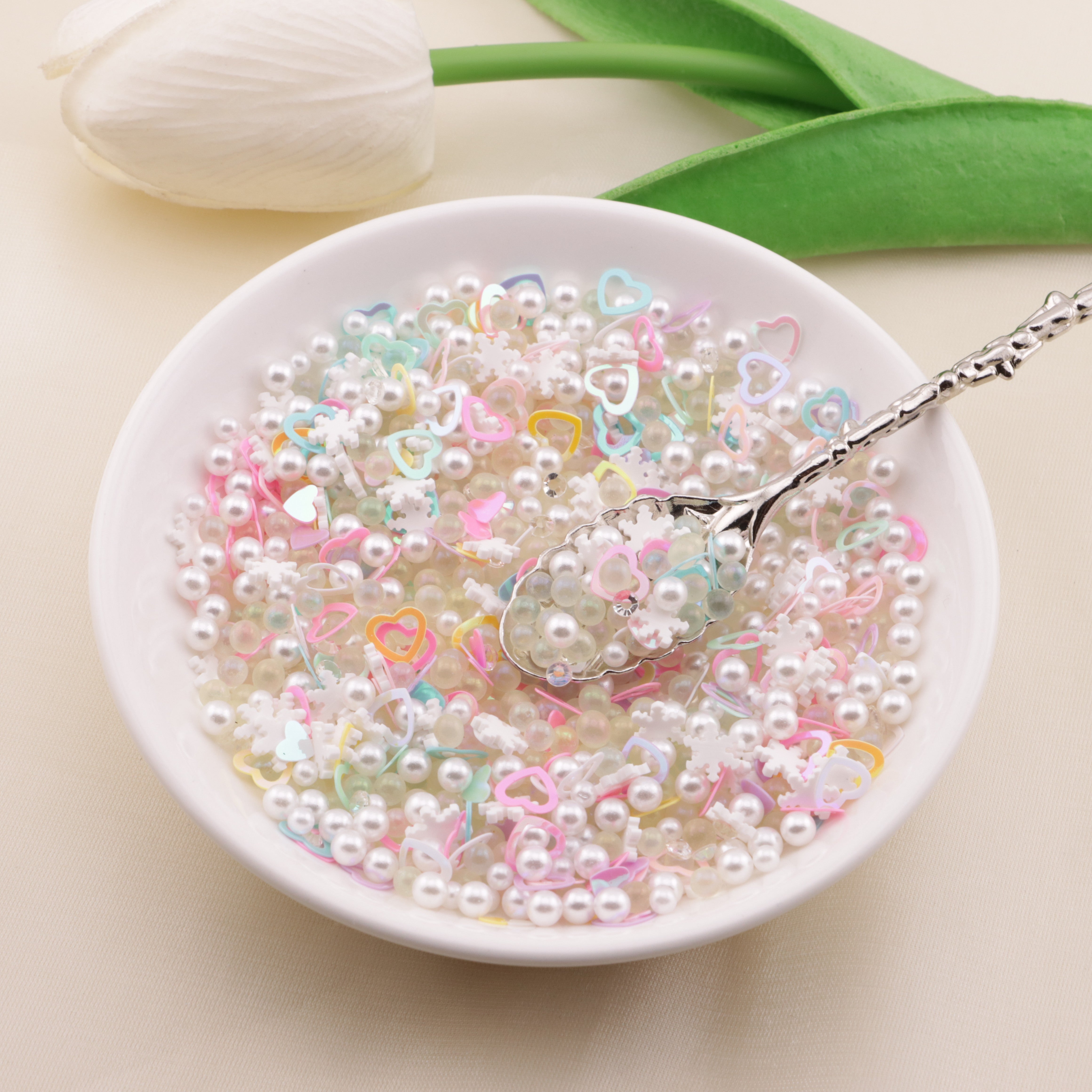 FS6570- 2-5mm Mixed Refills Pearl + Rhinestone + Glass Bead + Heart Flash + Love Sequins Zoe's DIY Shop