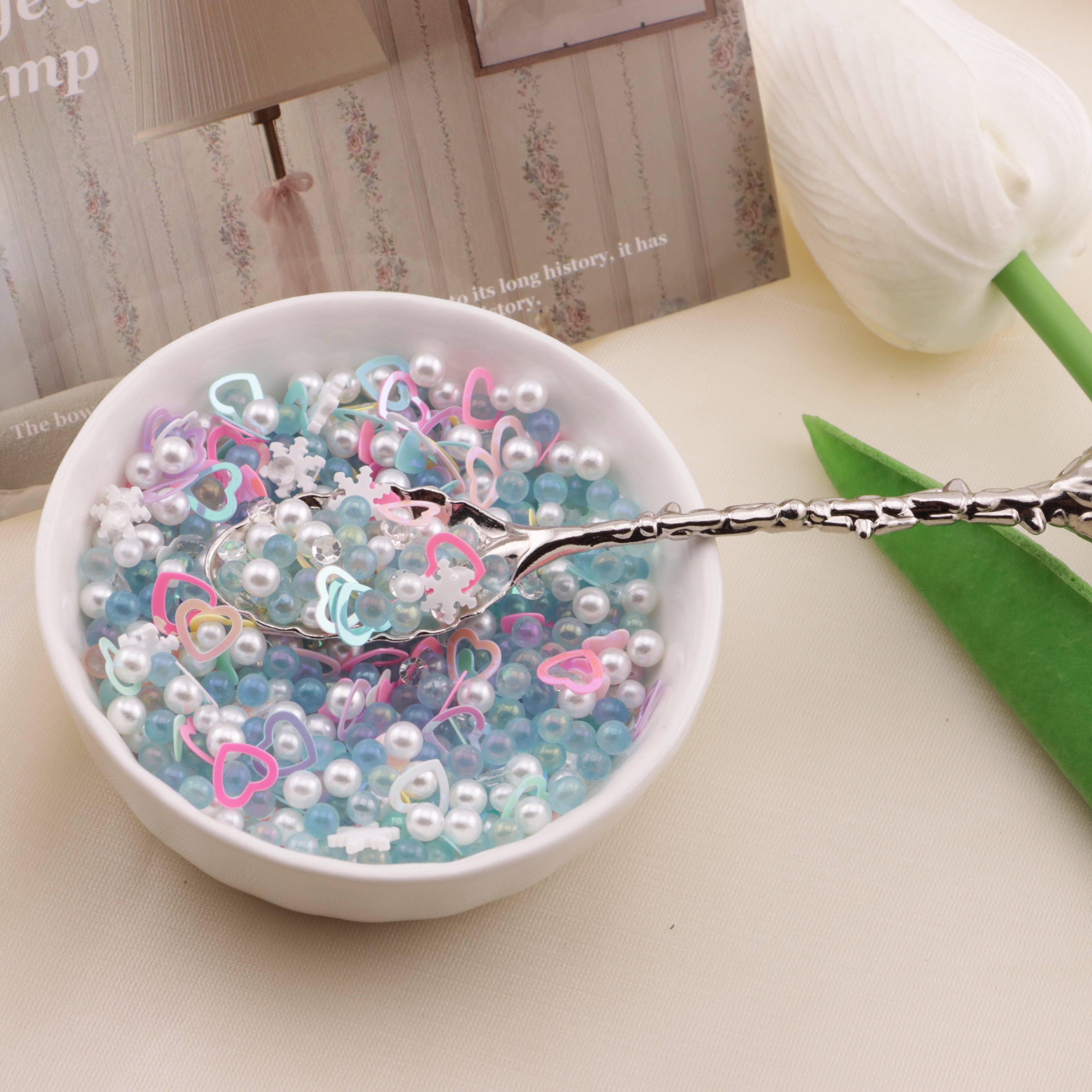 FS6570- 2-5mm Mixed Refills Pearl + Rhinestone + Glass Bead + Heart Flash + Love Sequins Zoe's DIY Shop