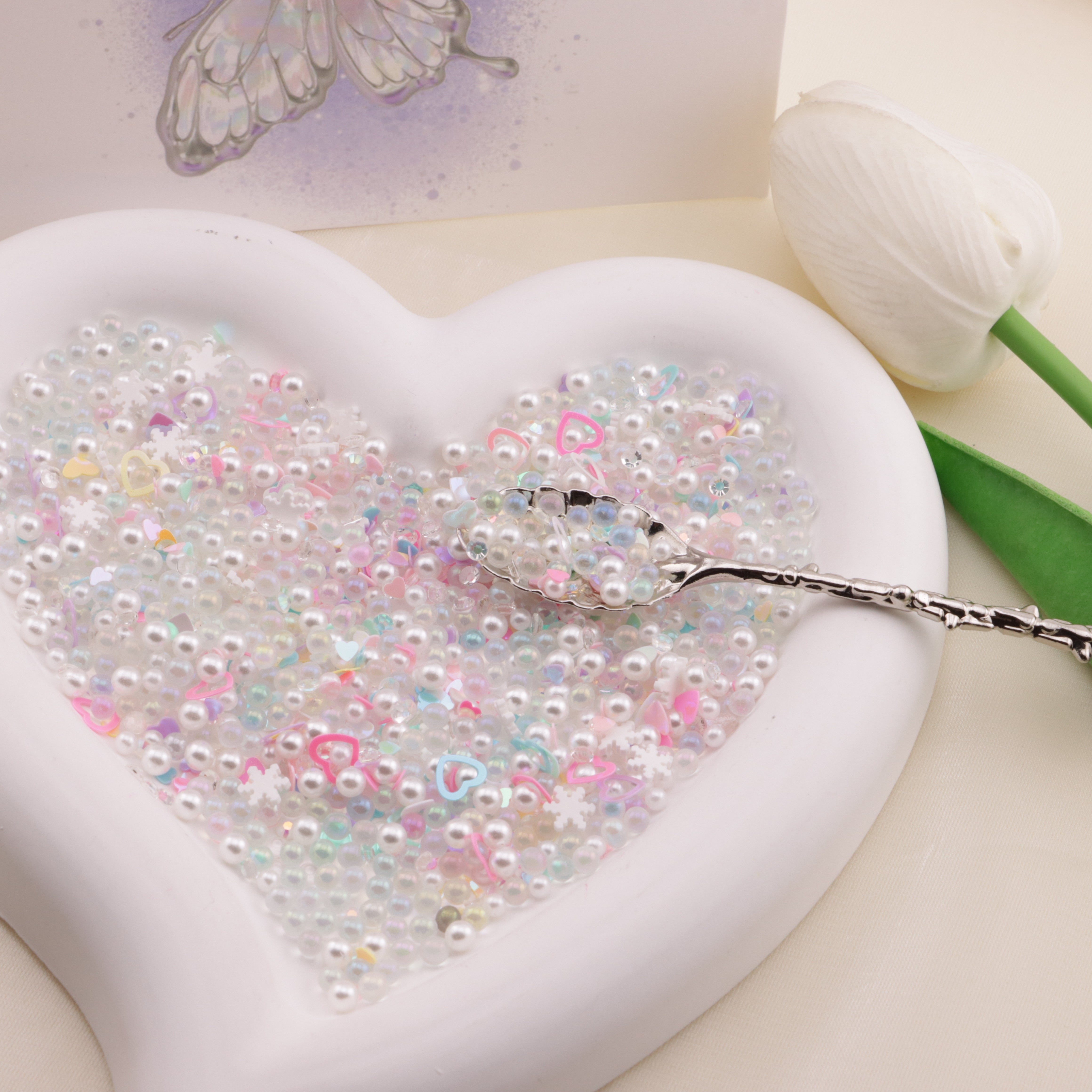 FS6570- 2-5mm Mixed Refills Pearl + Rhinestone + Glass Bead + Heart Flash + Love Sequins Zoe's DIY Shop