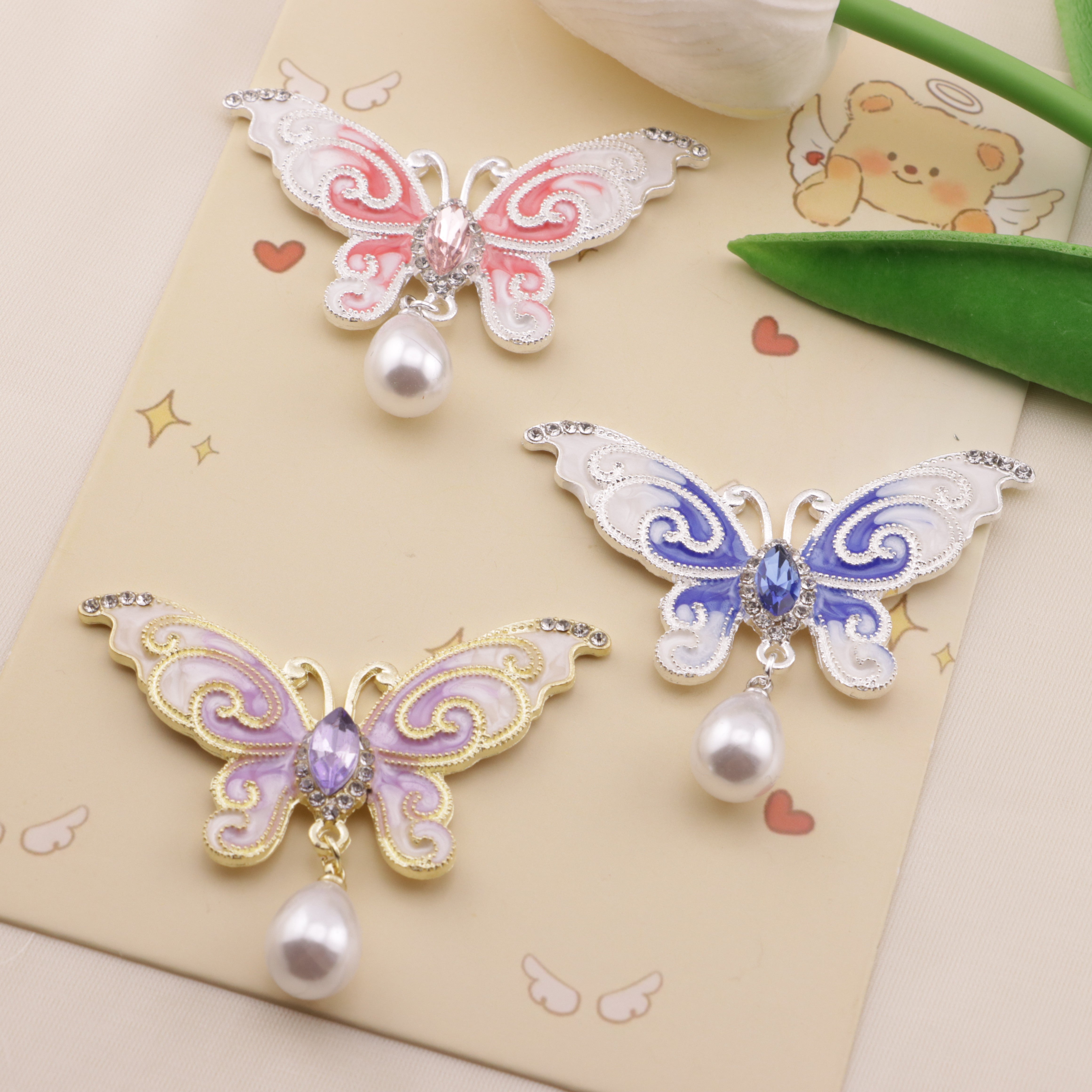FS6572- 56*33Mm Dripping Oil Butterfly Metal Patch Zoe's DIY Shop