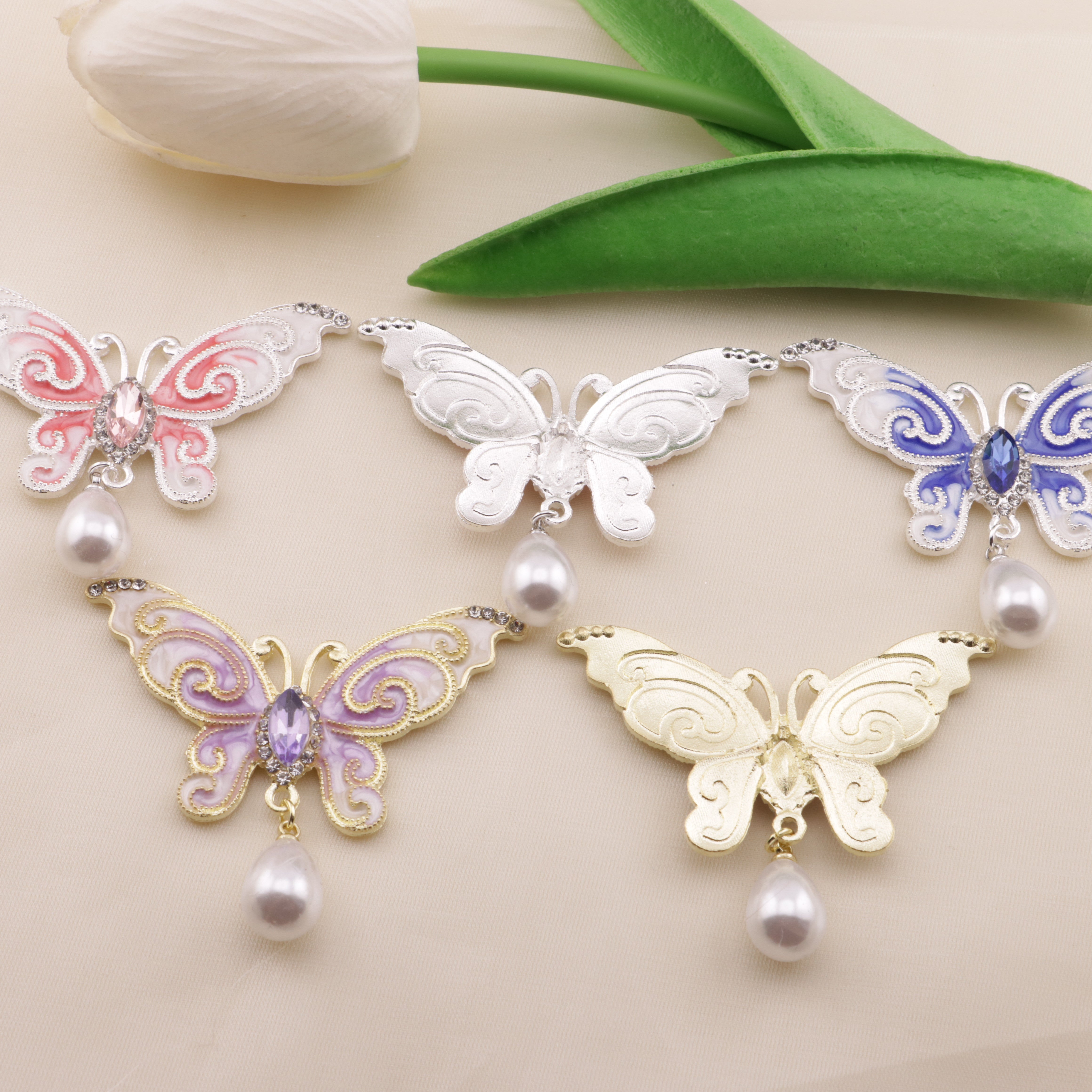 FS6572- 56*33Mm Dripping Oil Butterfly Metal Patch Zoe's DIY Shop