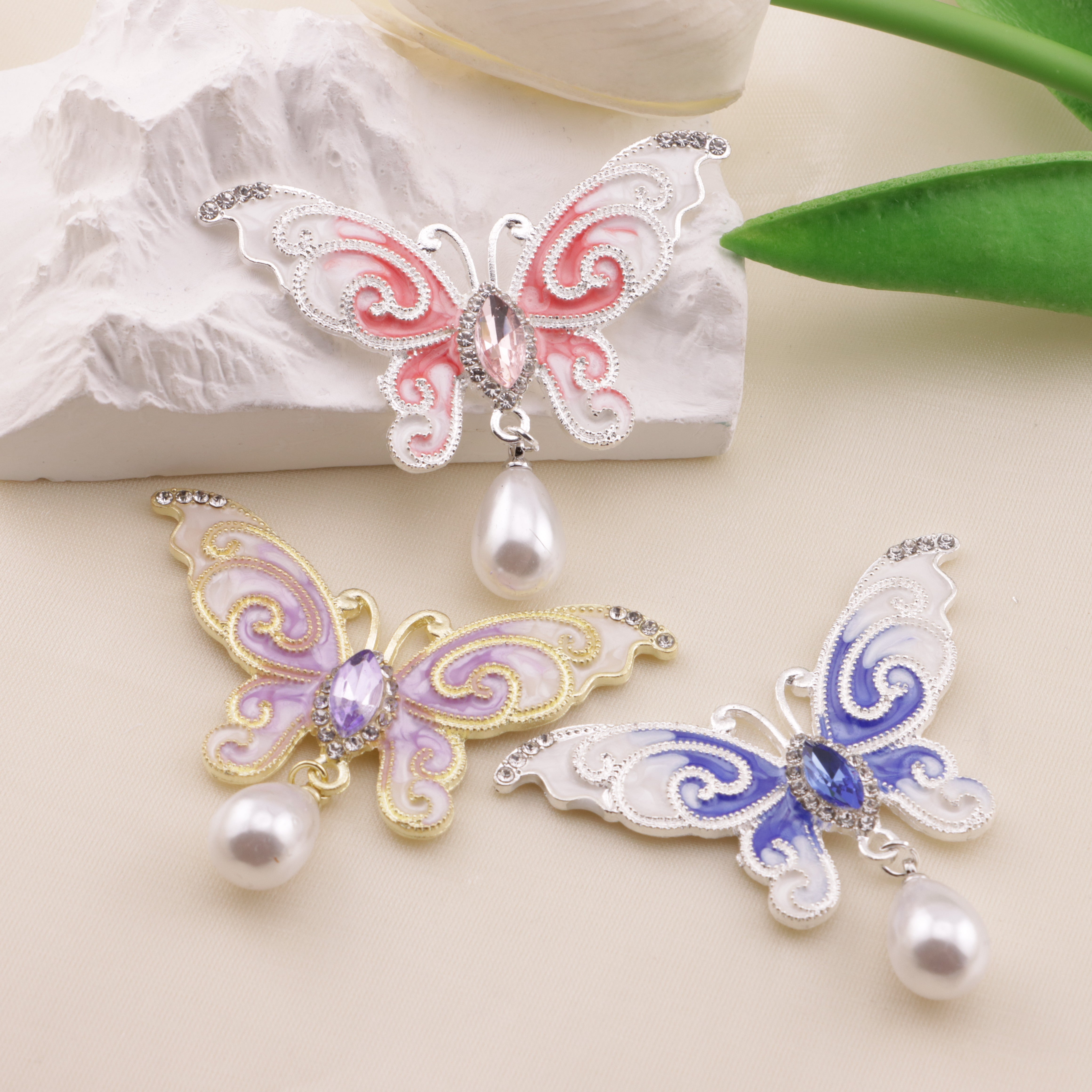 FS6572- 56*33Mm Dripping Oil Butterfly Metal Patch Zoe's DIY Shop