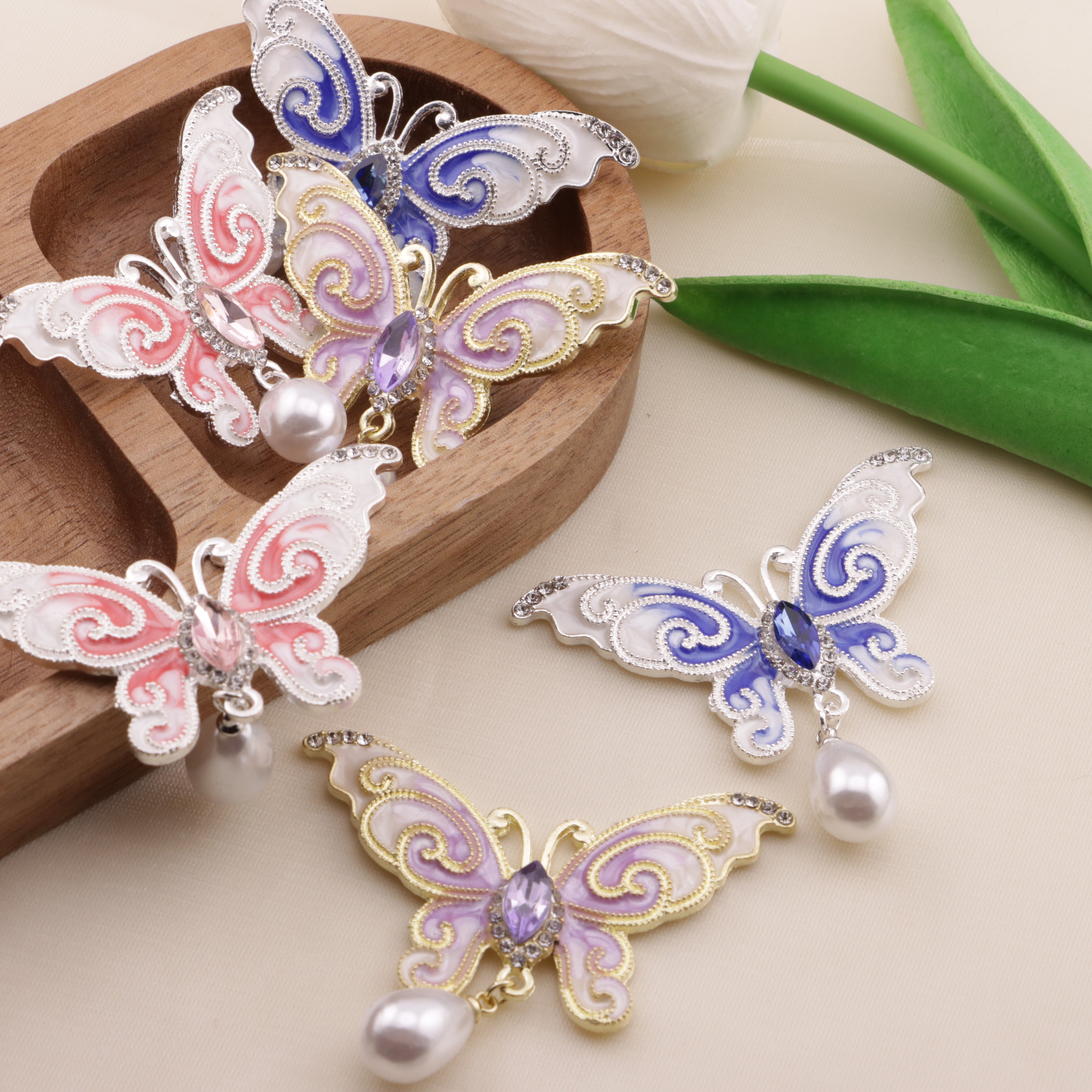 FS6572- 56*33Mm Dripping Oil Butterfly Metal Patch Zoe's DIY Shop