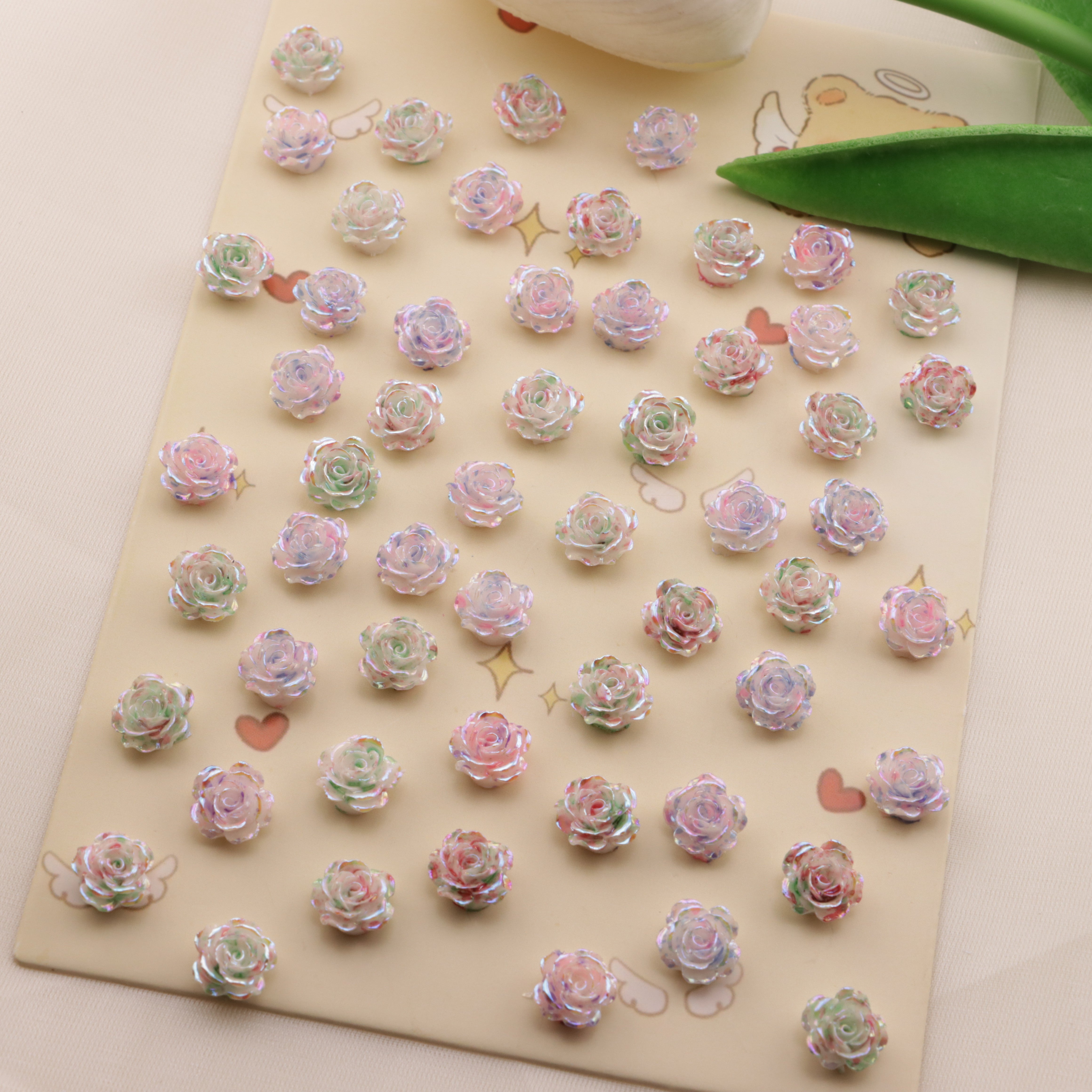 FS6561- 8mm UV Luminous Mabé Small Flower Charms Zoe's DIY Shop