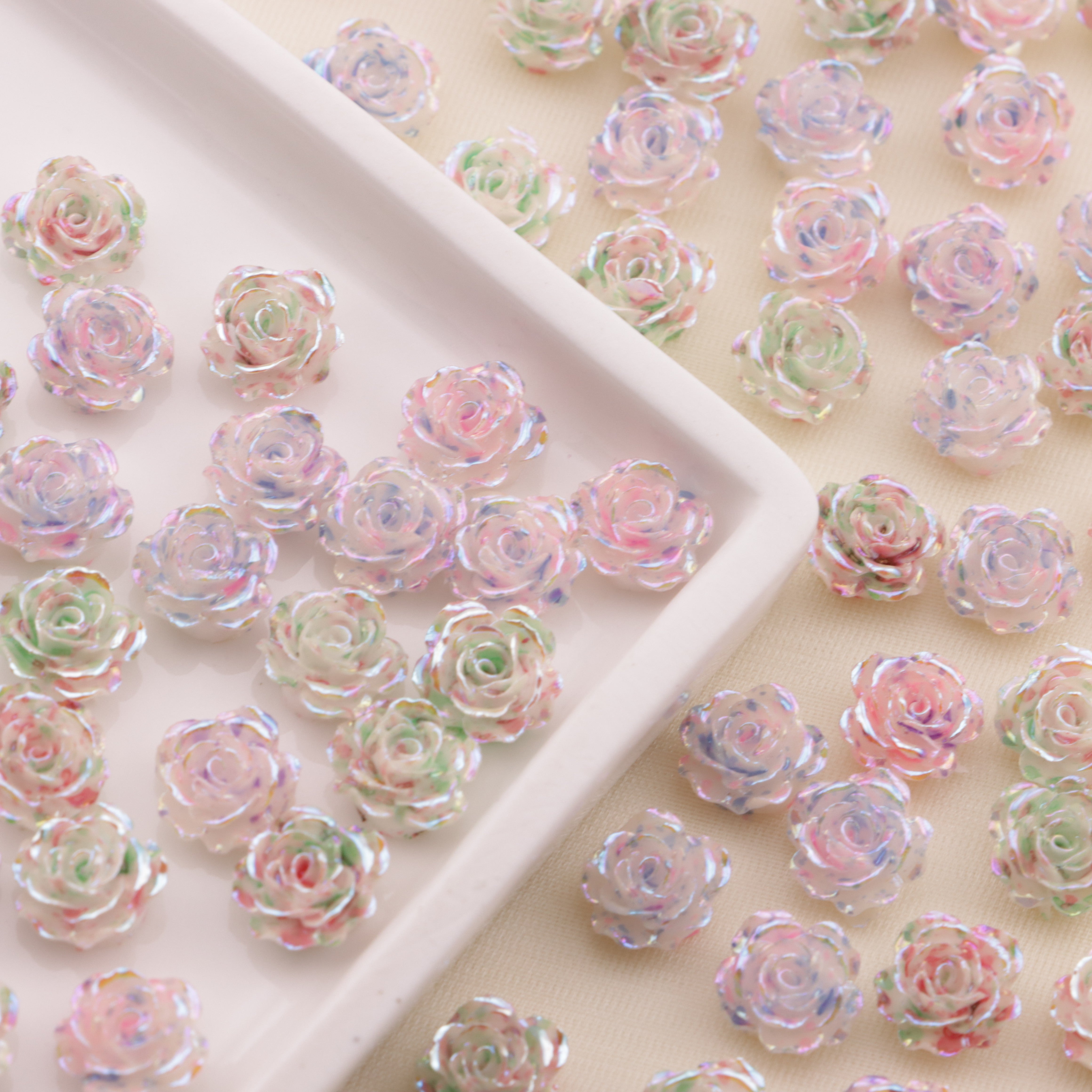 FS6561- 8mm UV Luminous Mabé Small Flower Charms Zoe's DIY Shop