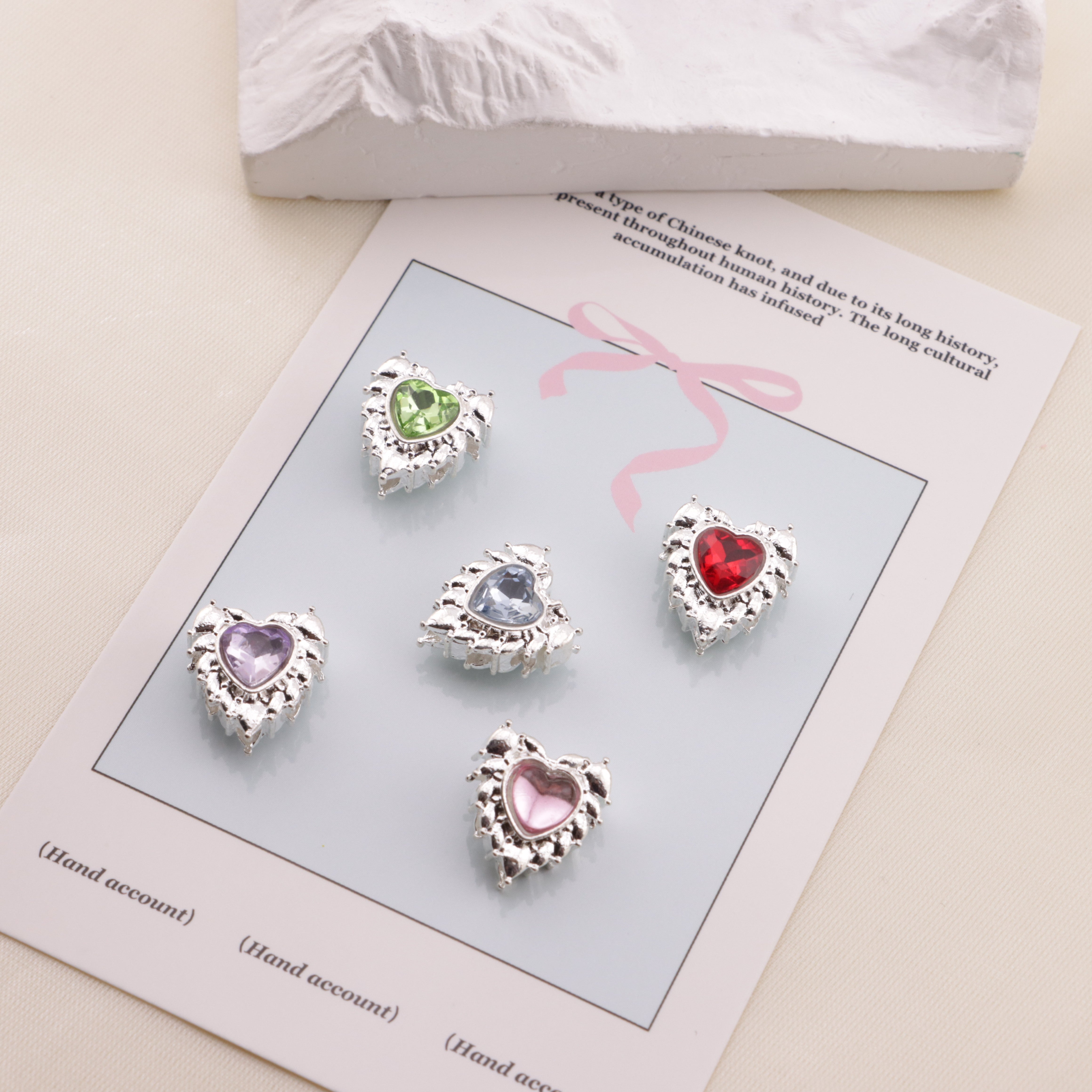 FS6574- 13*14 Feather Double-Sided Love 4-Hole Metal Bead Zoe's DIY Shop