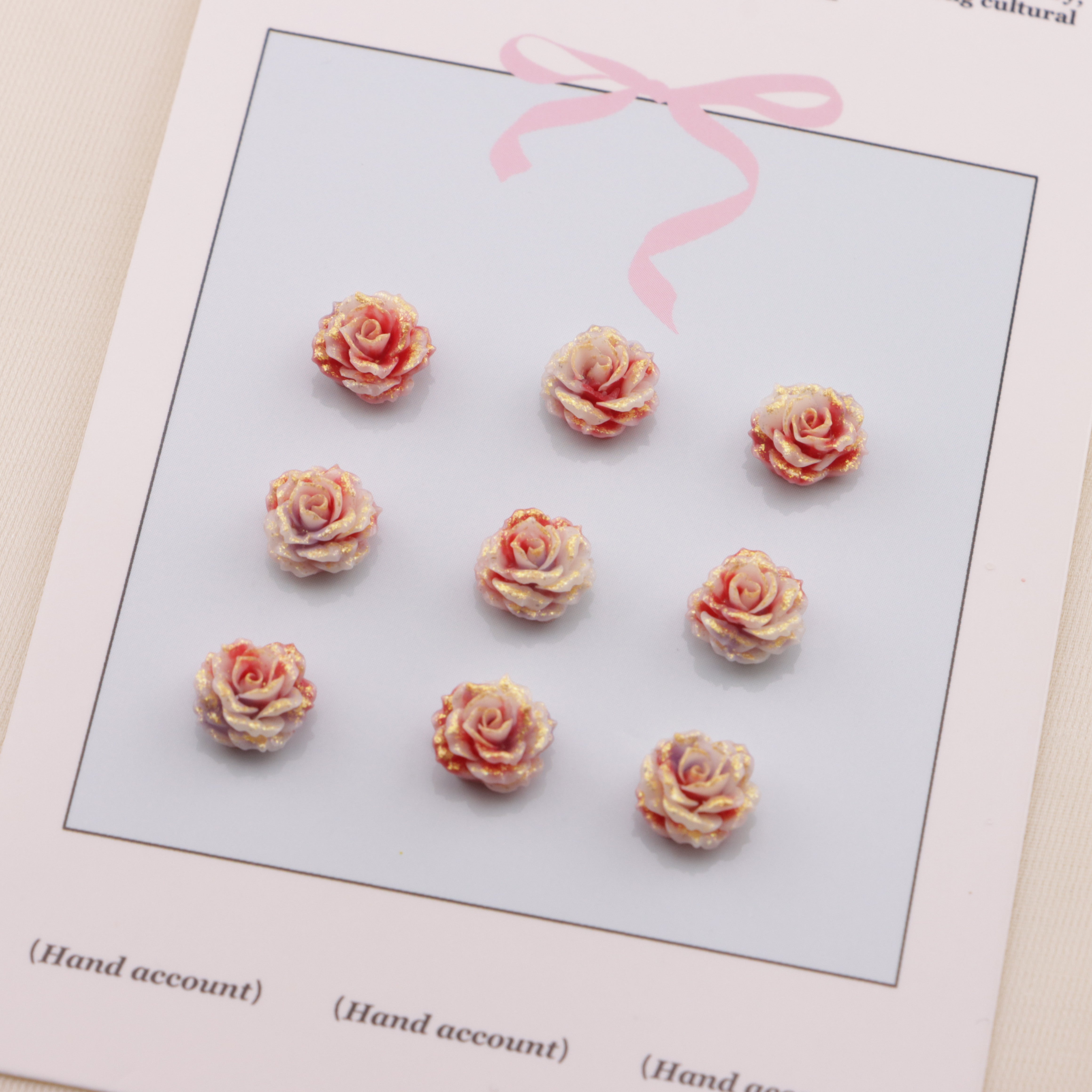 FS6568- 8mm Luminous Soft Flower Charms Luminous Soft Flower Stickers Zoe's DIY Shop