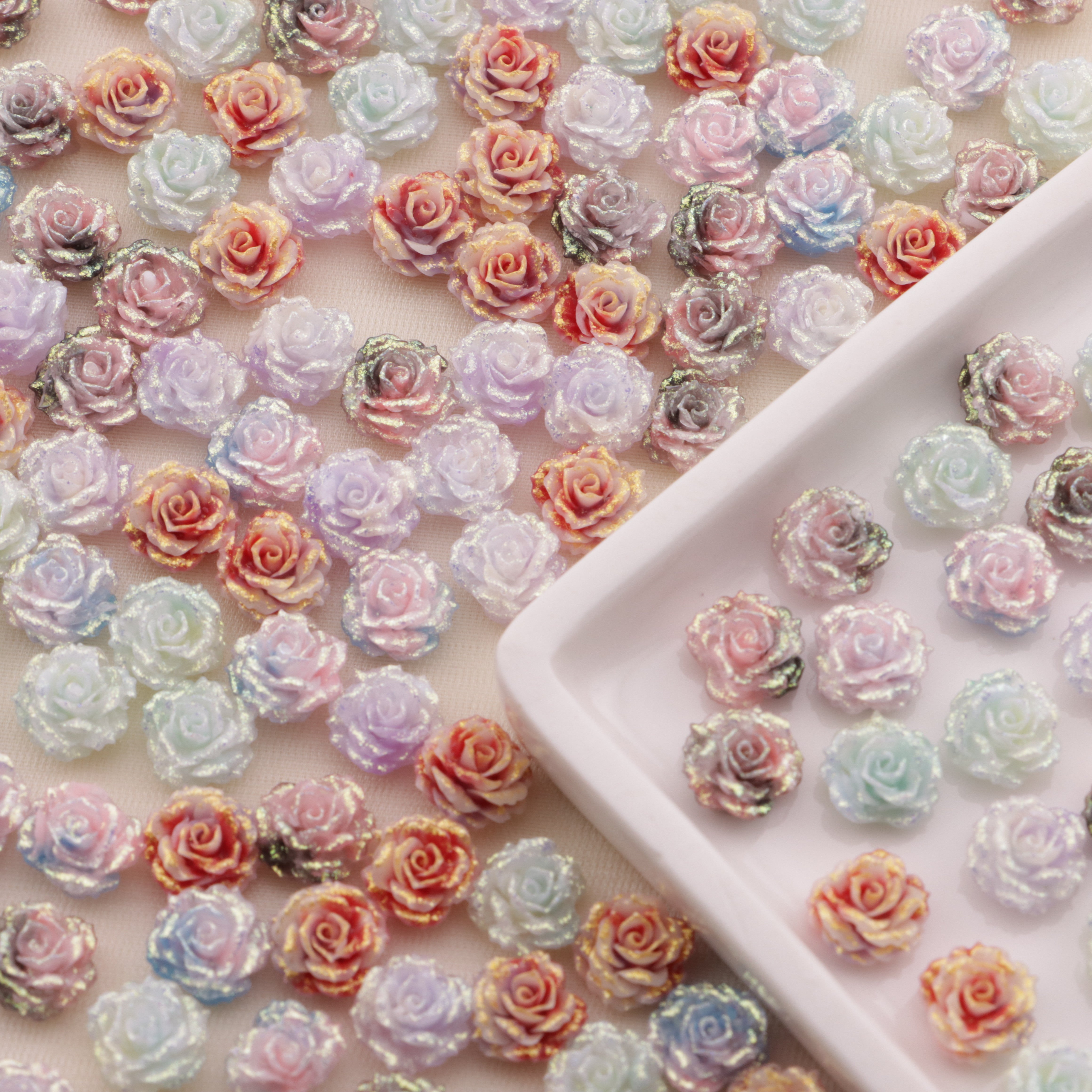FS6568- 8mm Luminous Soft Flower Charms Luminous Soft Flower Stickers Zoe's DIY Shop
