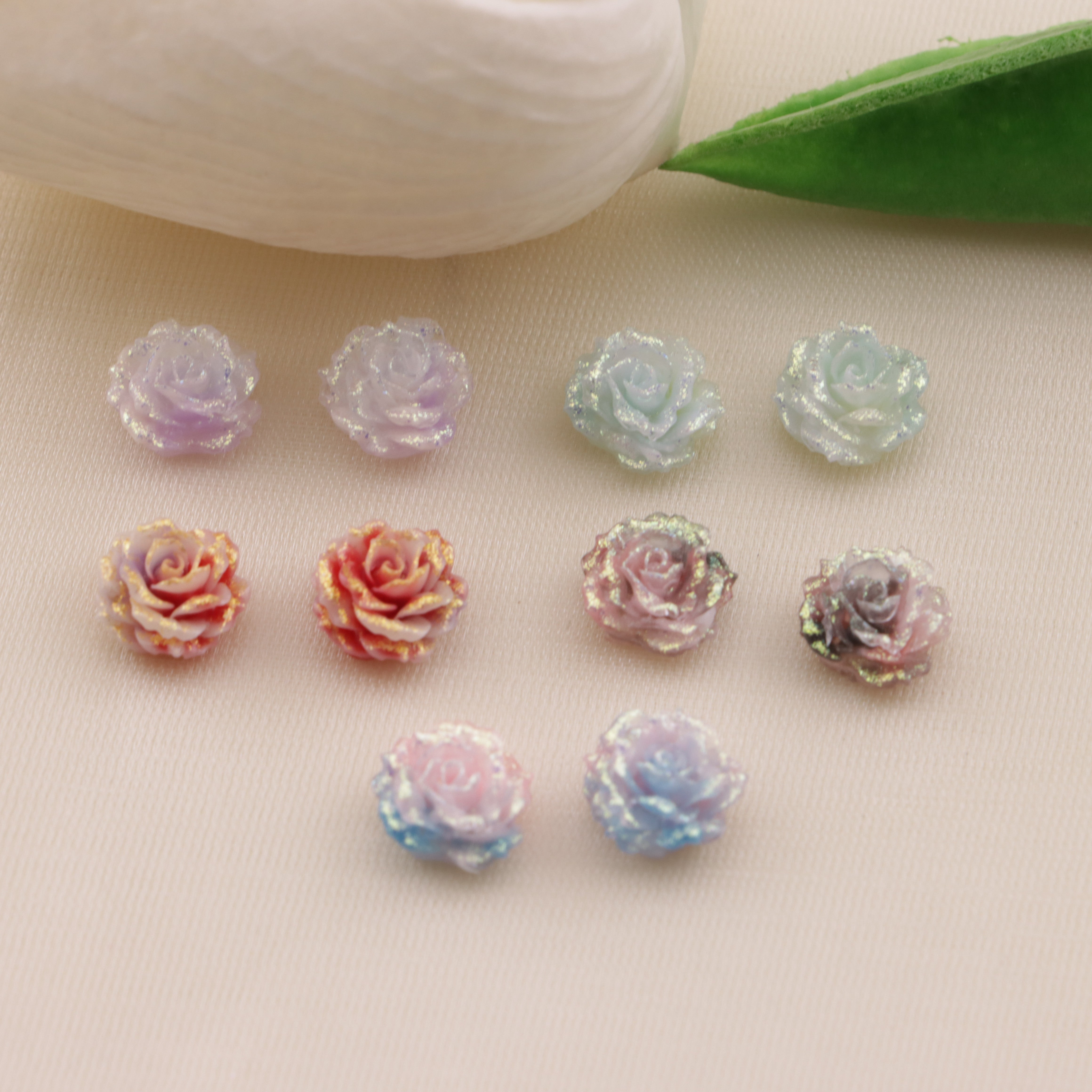 FS6568- 8mm Luminous Soft Flower Charms Luminous Soft Flower Stickers Zoe's DIY Shop