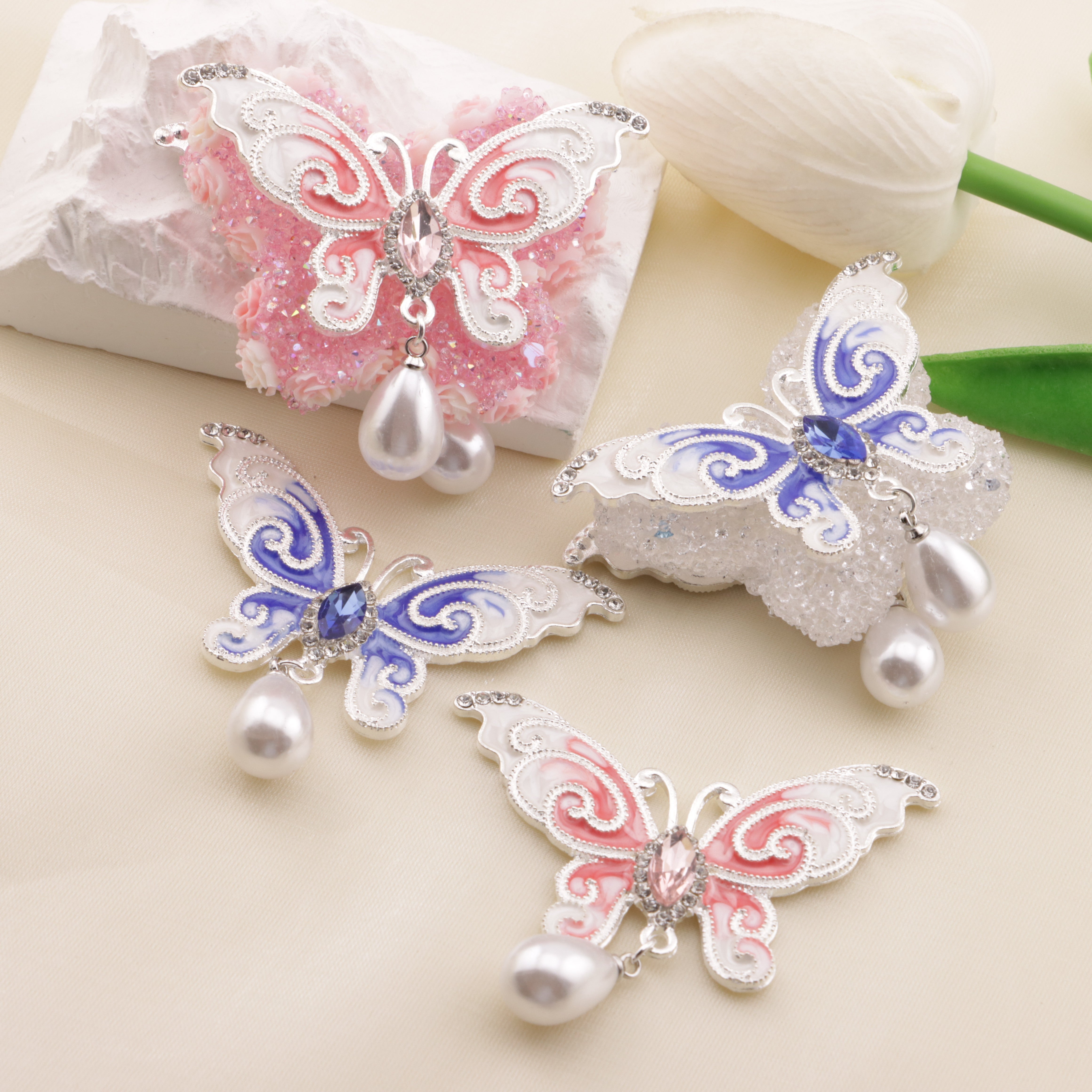 FS6572- 56*33Mm Dripping Oil Butterfly Metal Patch Zoe's DIY Shop