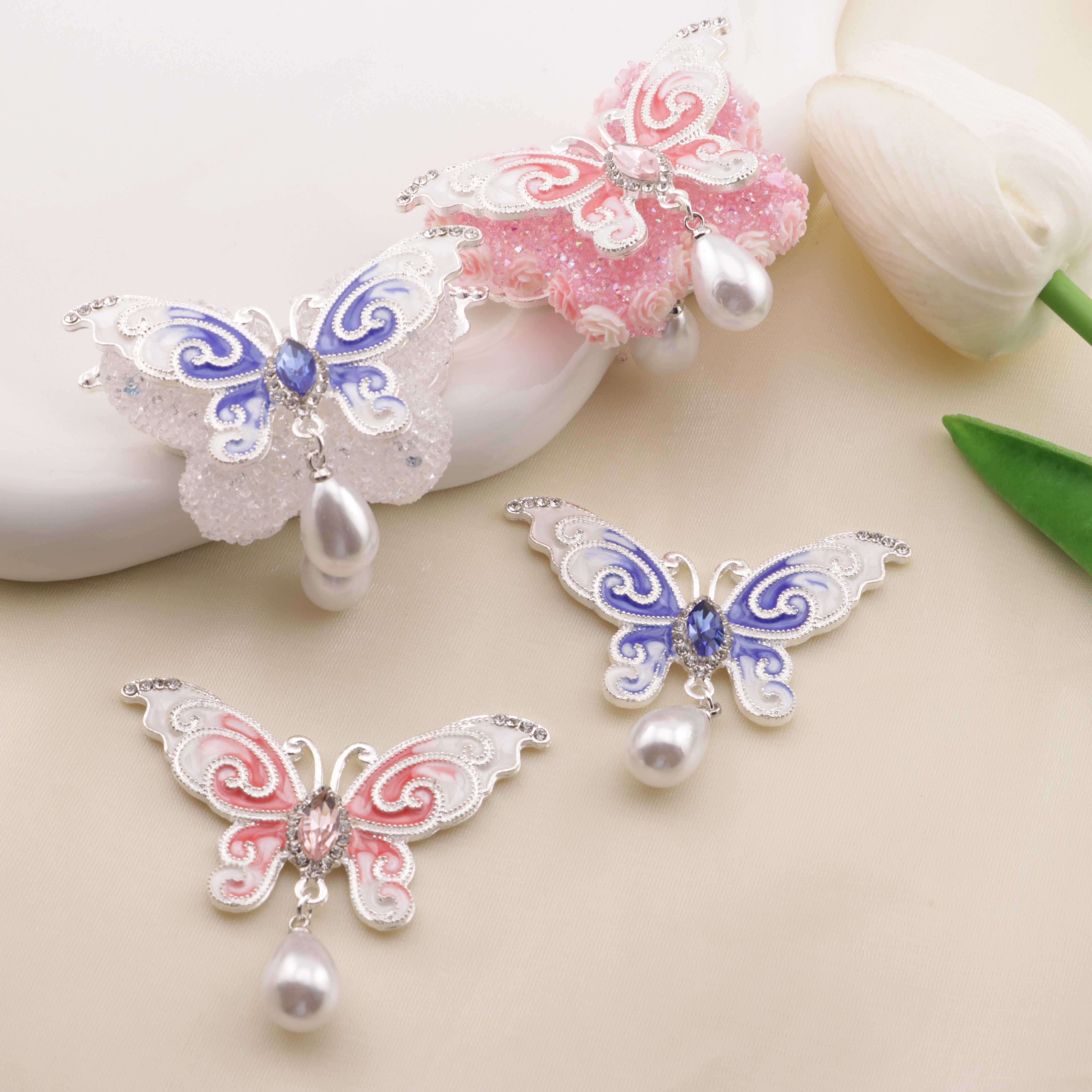 FS6572- 56*33Mm Dripping Oil Butterfly Metal Patch Zoe's DIY Shop