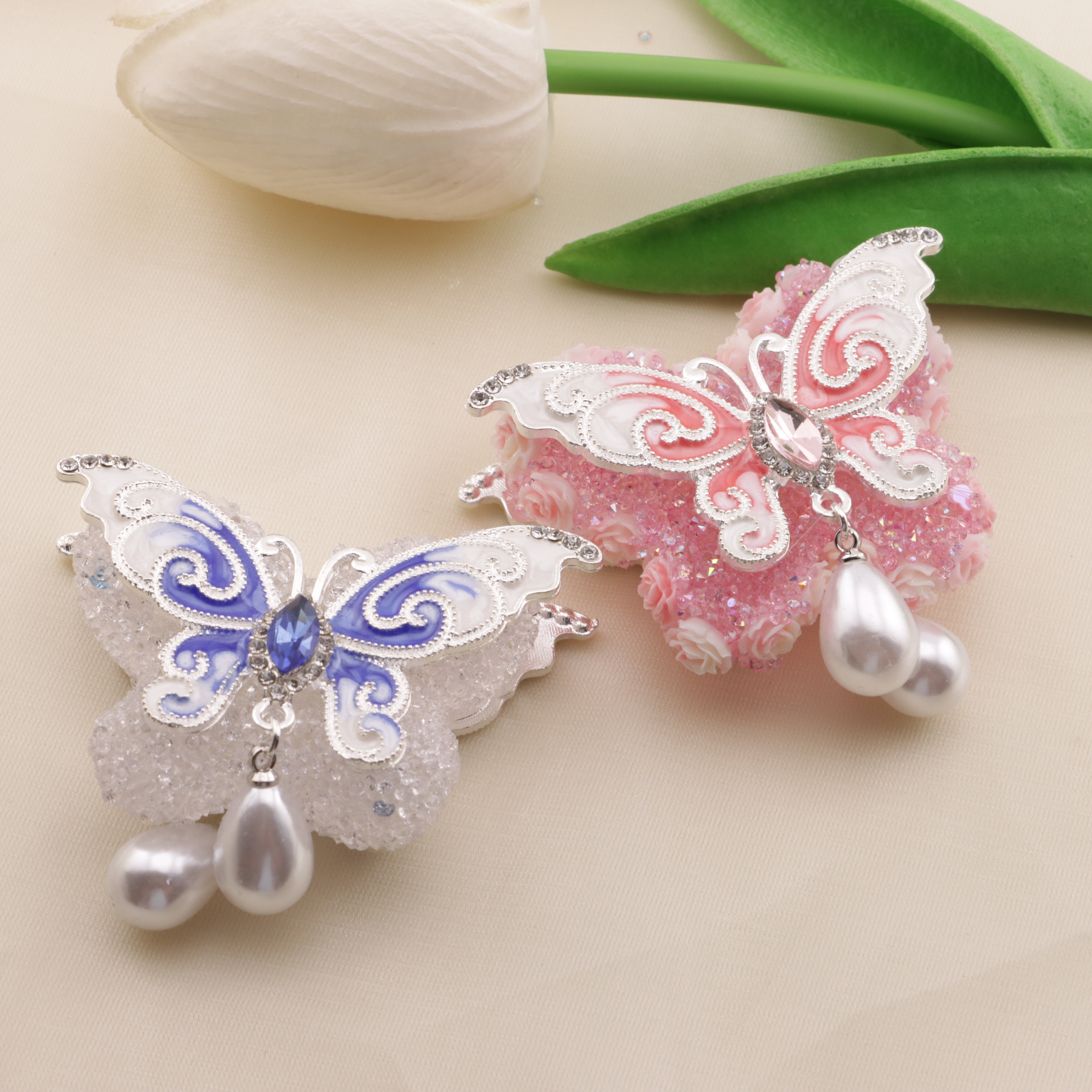 FS6572- 56*33Mm Dripping Oil Butterfly Metal Patch Zoe's DIY Shop