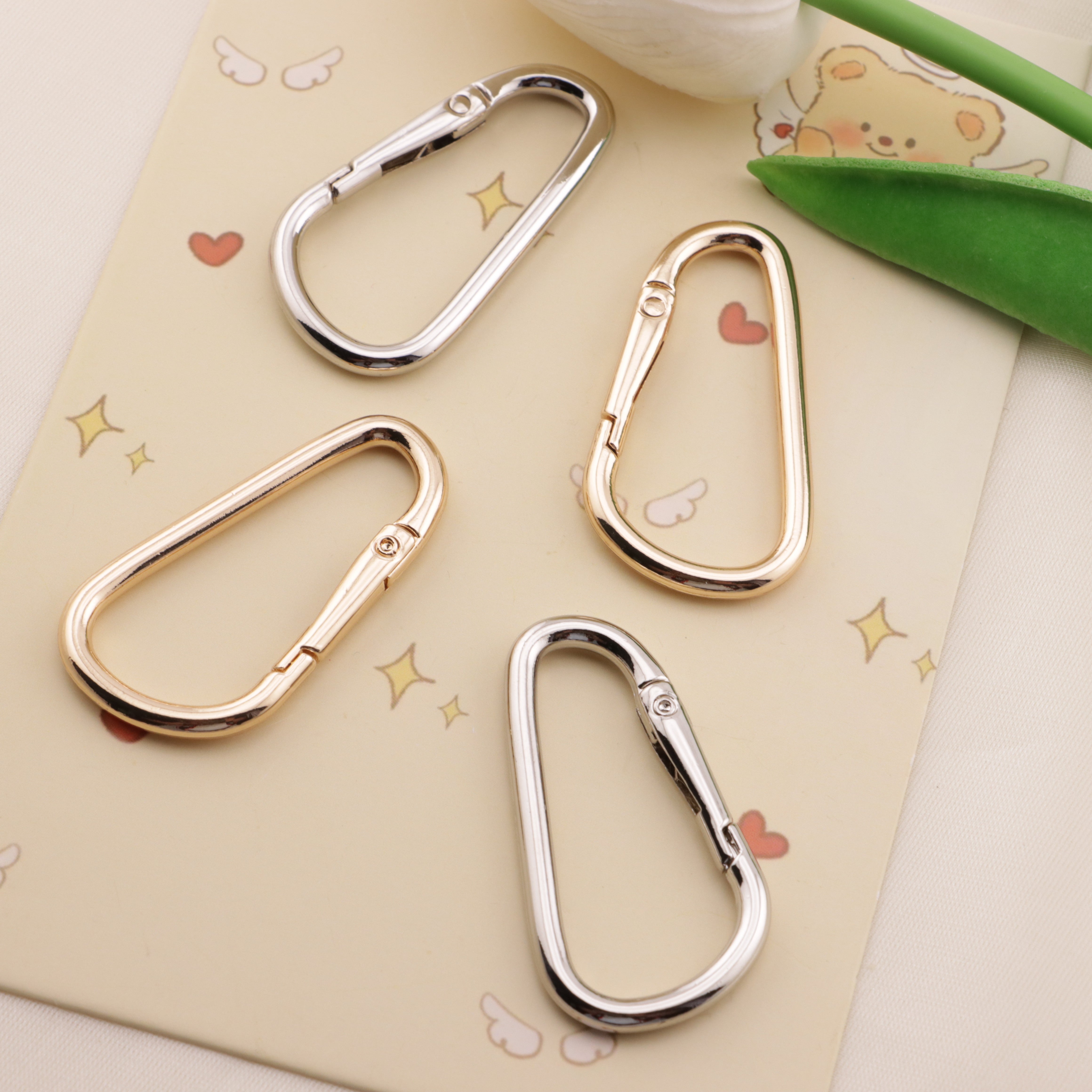 FS6578- 56*30Mm Big Size Gold Or Silver D-Shaped Keychain Ring Zoe's DIY Shop